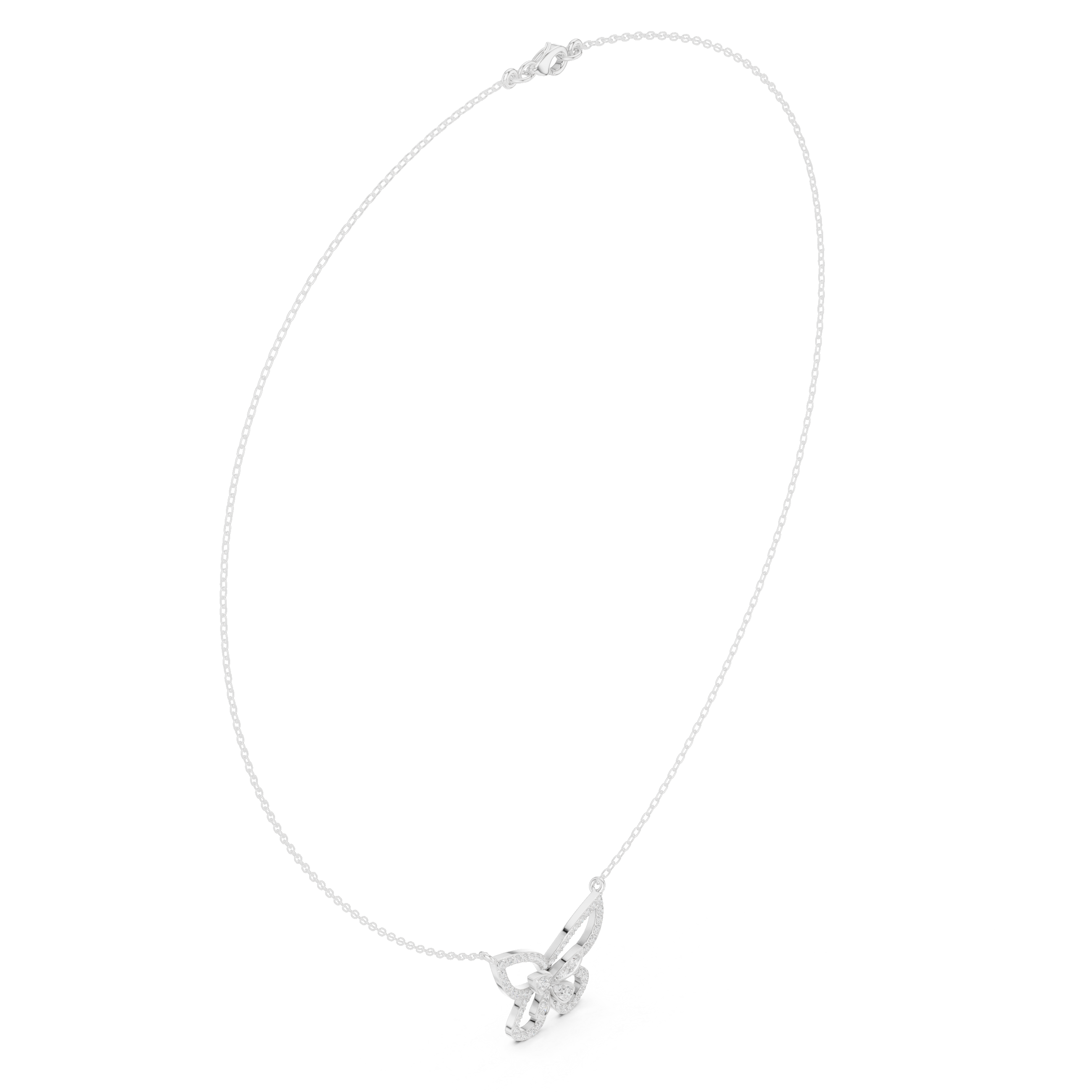 Butterfly Diamond Necklace – Elegant Pavé Nature Design
