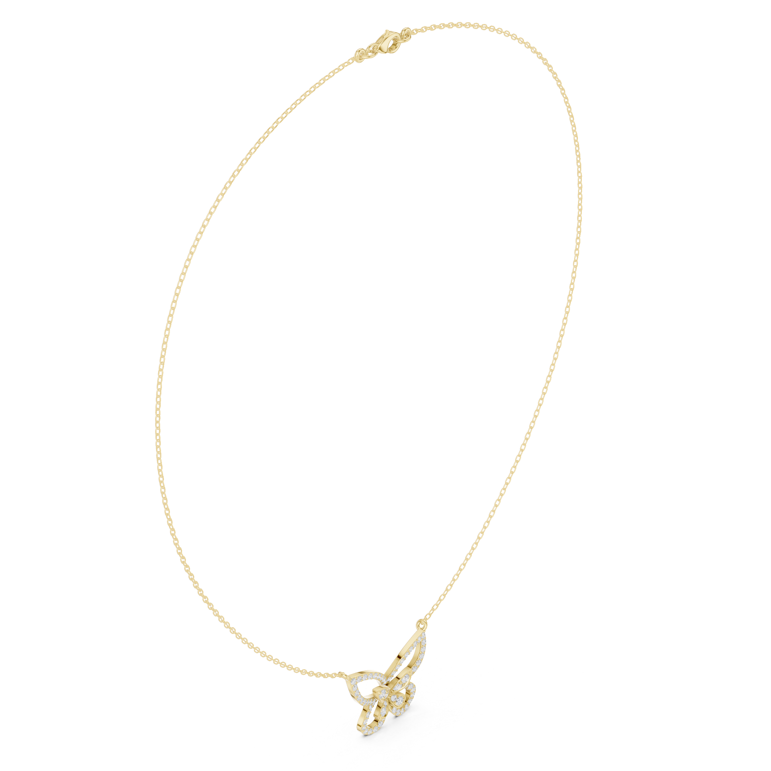 Butterfly Diamond Necklace – Elegant Pavé Nature Design