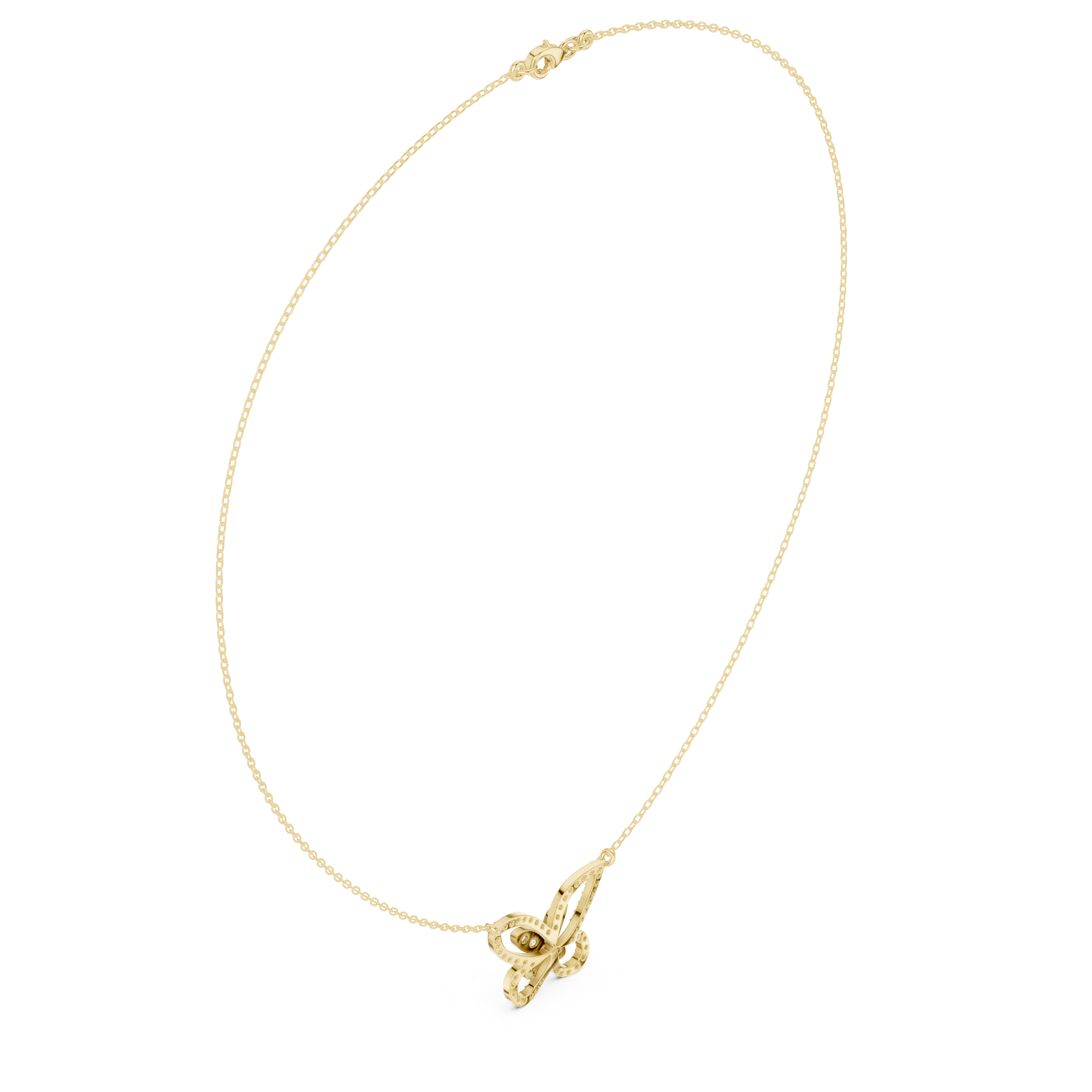 Butterfly Diamond Necklace – Elegant Pavé Nature Design