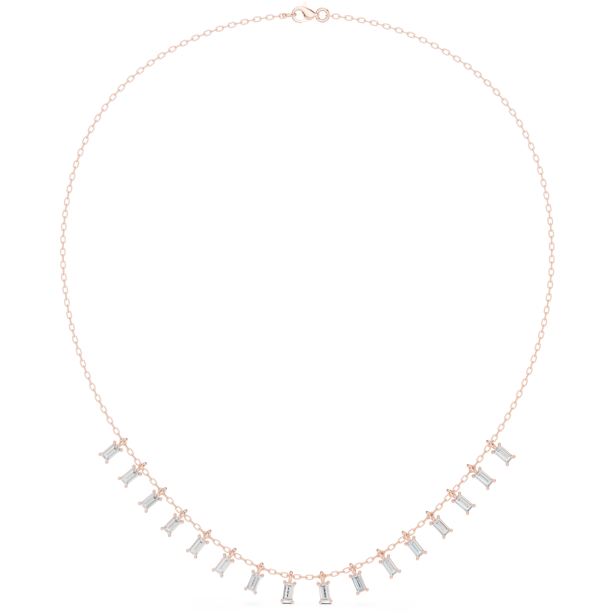 Baguette Drop Diamond Necklace – Modern Linear Elegance