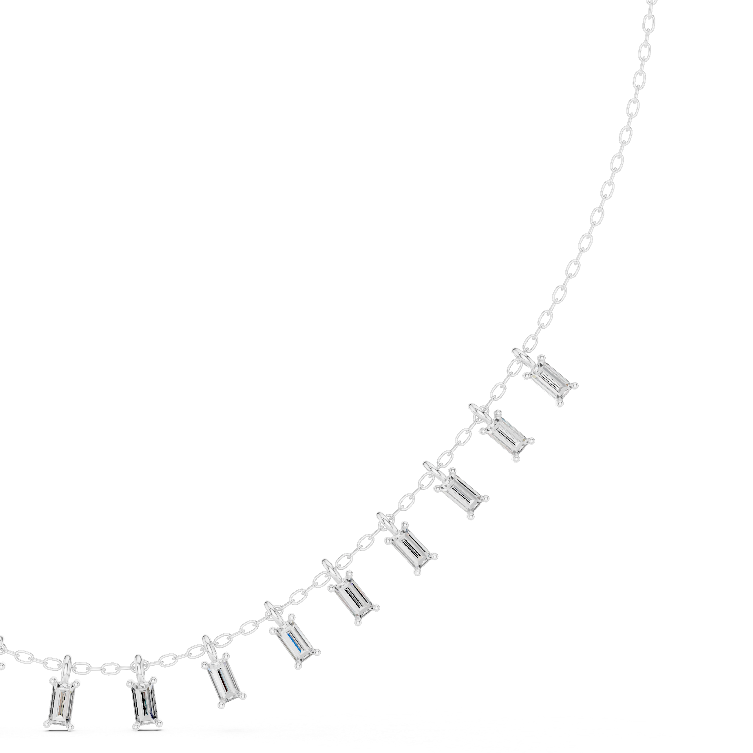 Baguette Drop Diamond Necklace – Modern Linear Elegance