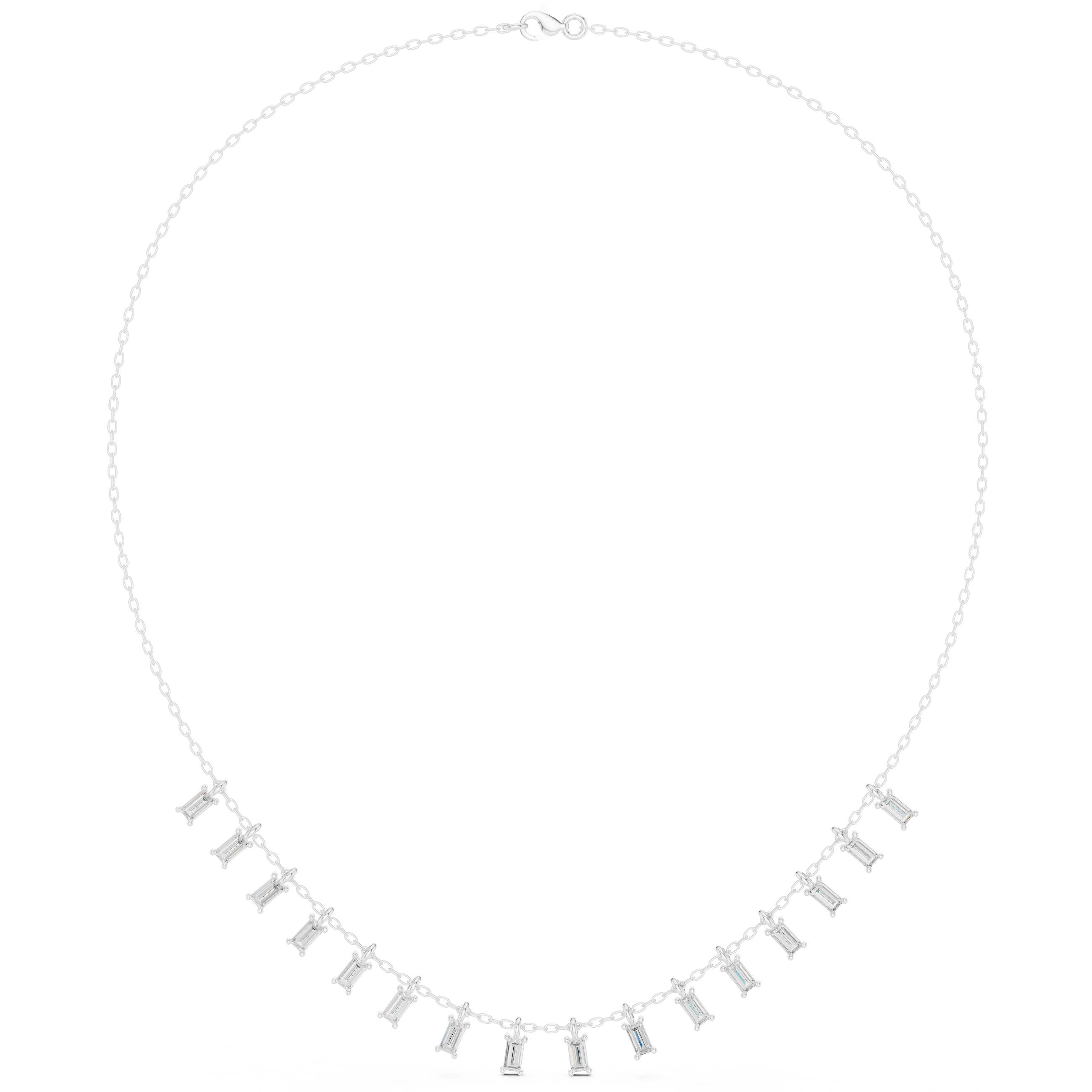 Baguette Drop Diamond Necklace – Modern Linear Elegance
