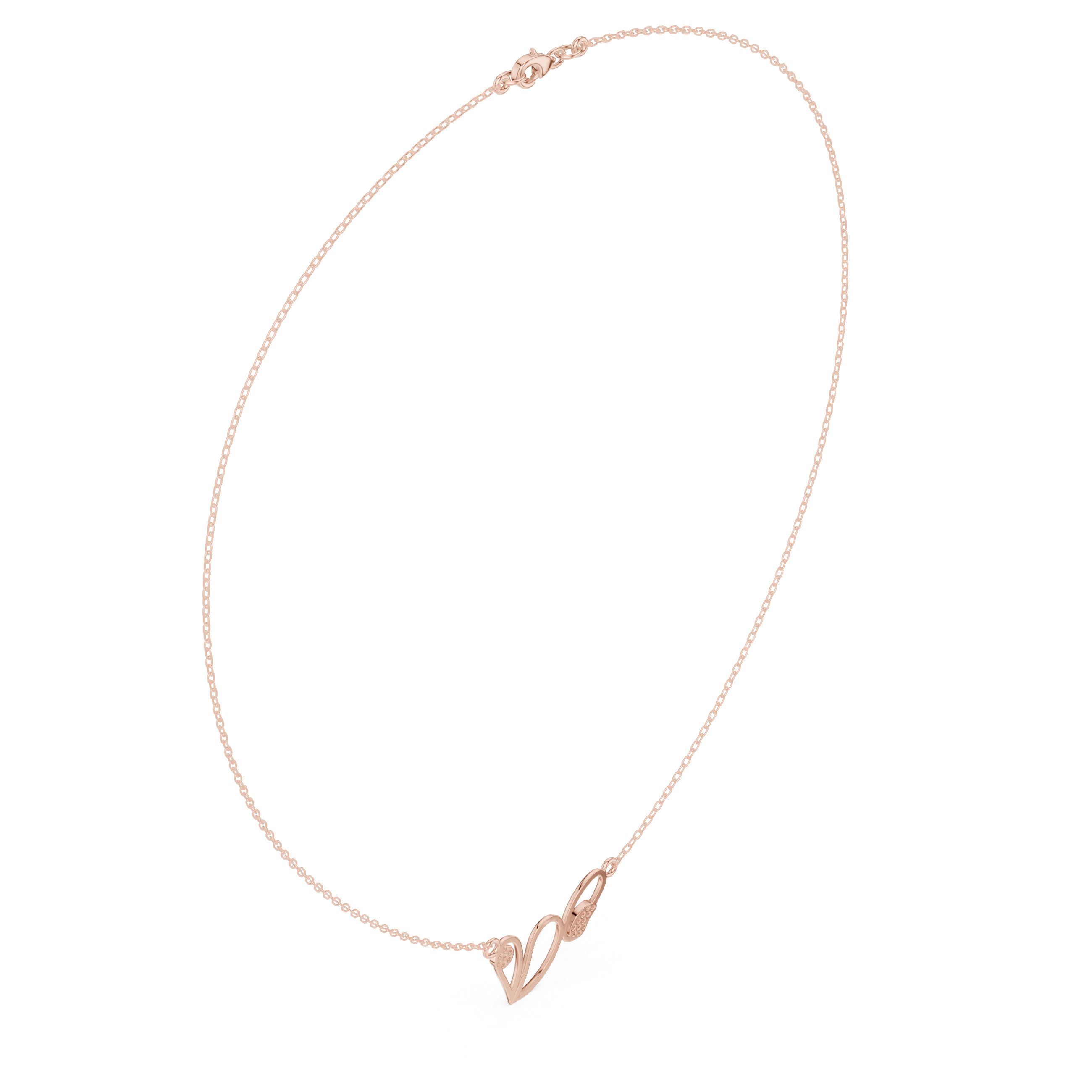 Minimal Heart Curve Diamond Necklace – Elegant Romantic Design