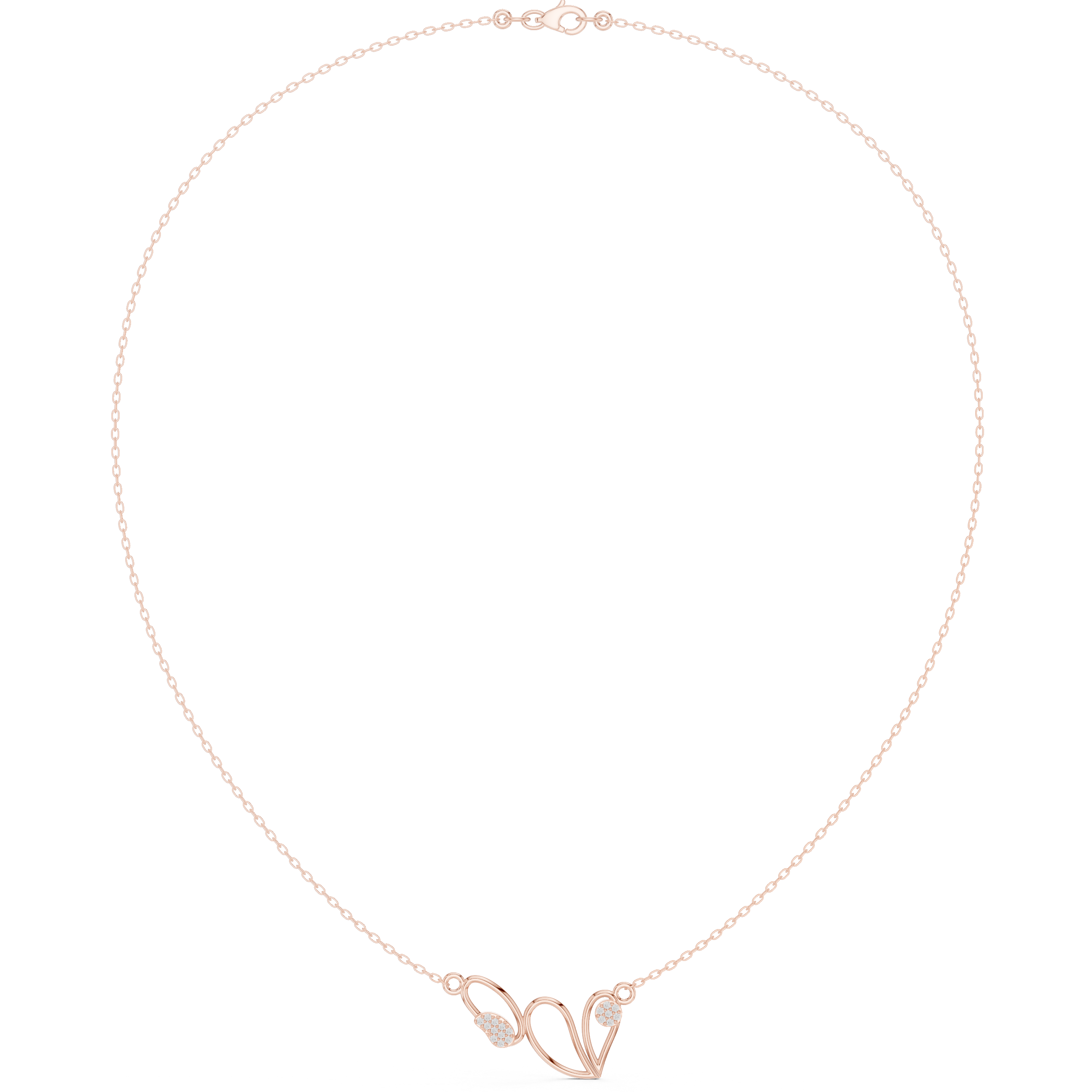 Minimal Heart Curve Diamond Necklace – Elegant Romantic Design
