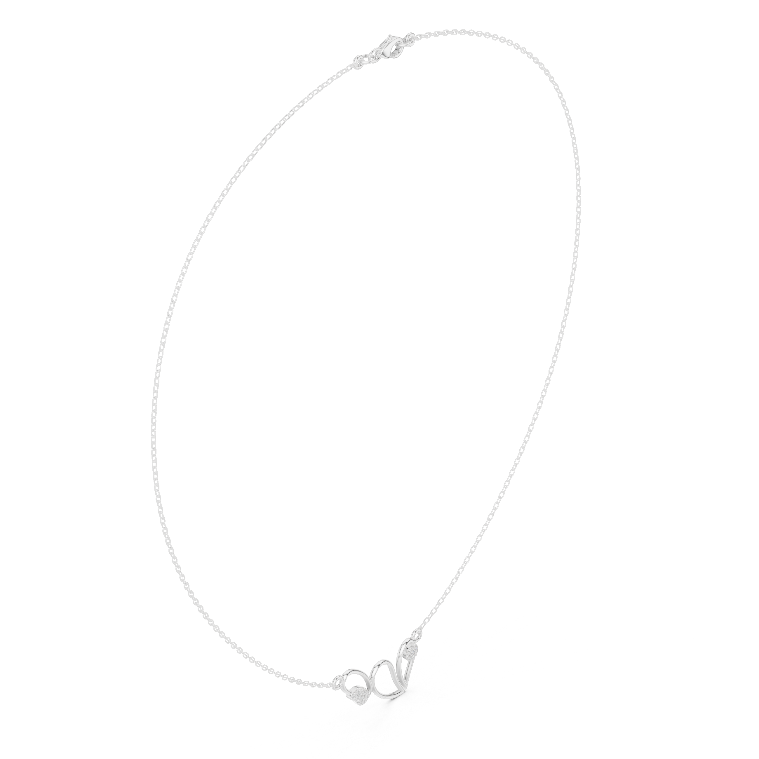Minimal Heart Curve Diamond Necklace – Elegant Romantic Design