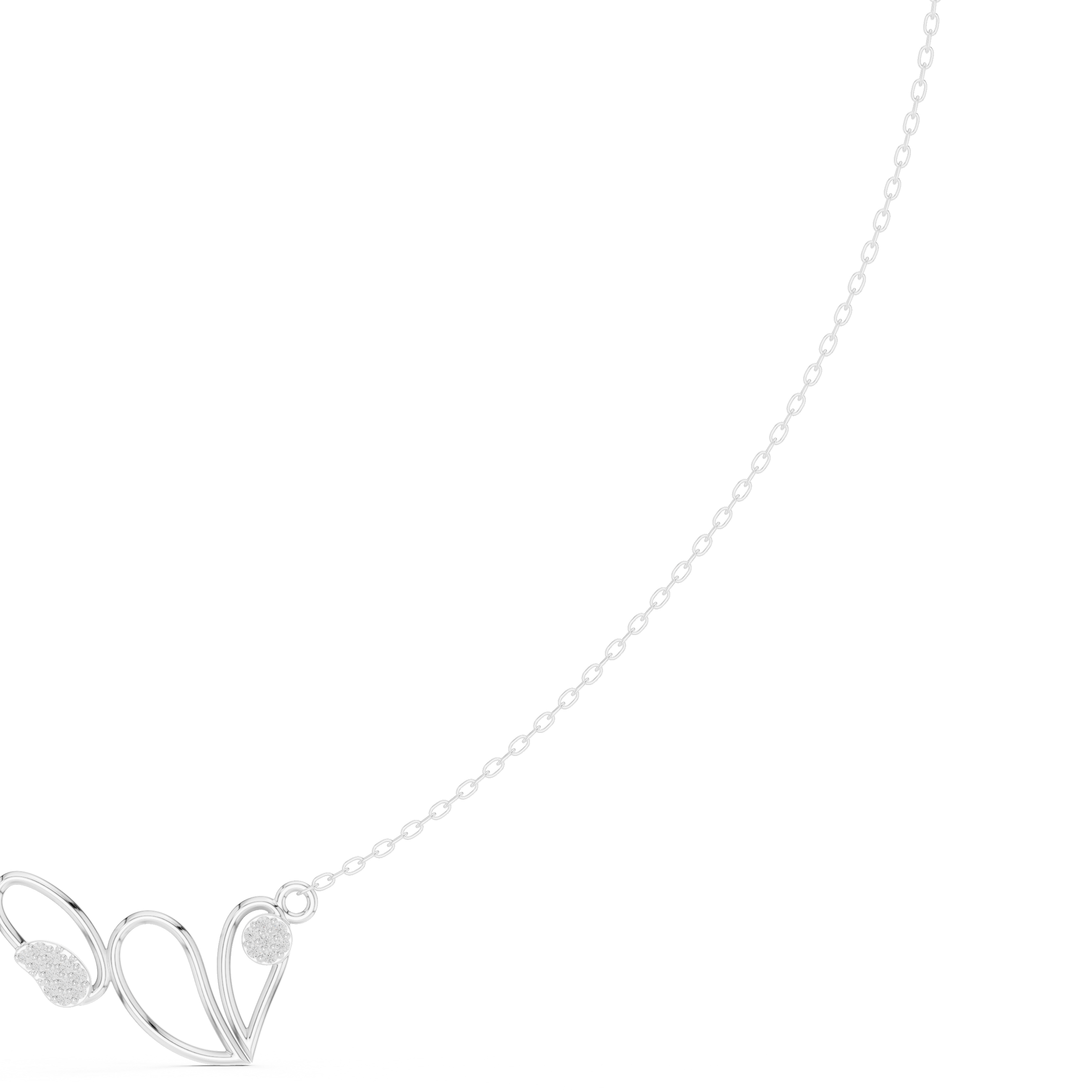 Minimal Heart Curve Diamond Necklace – Elegant Romantic Design