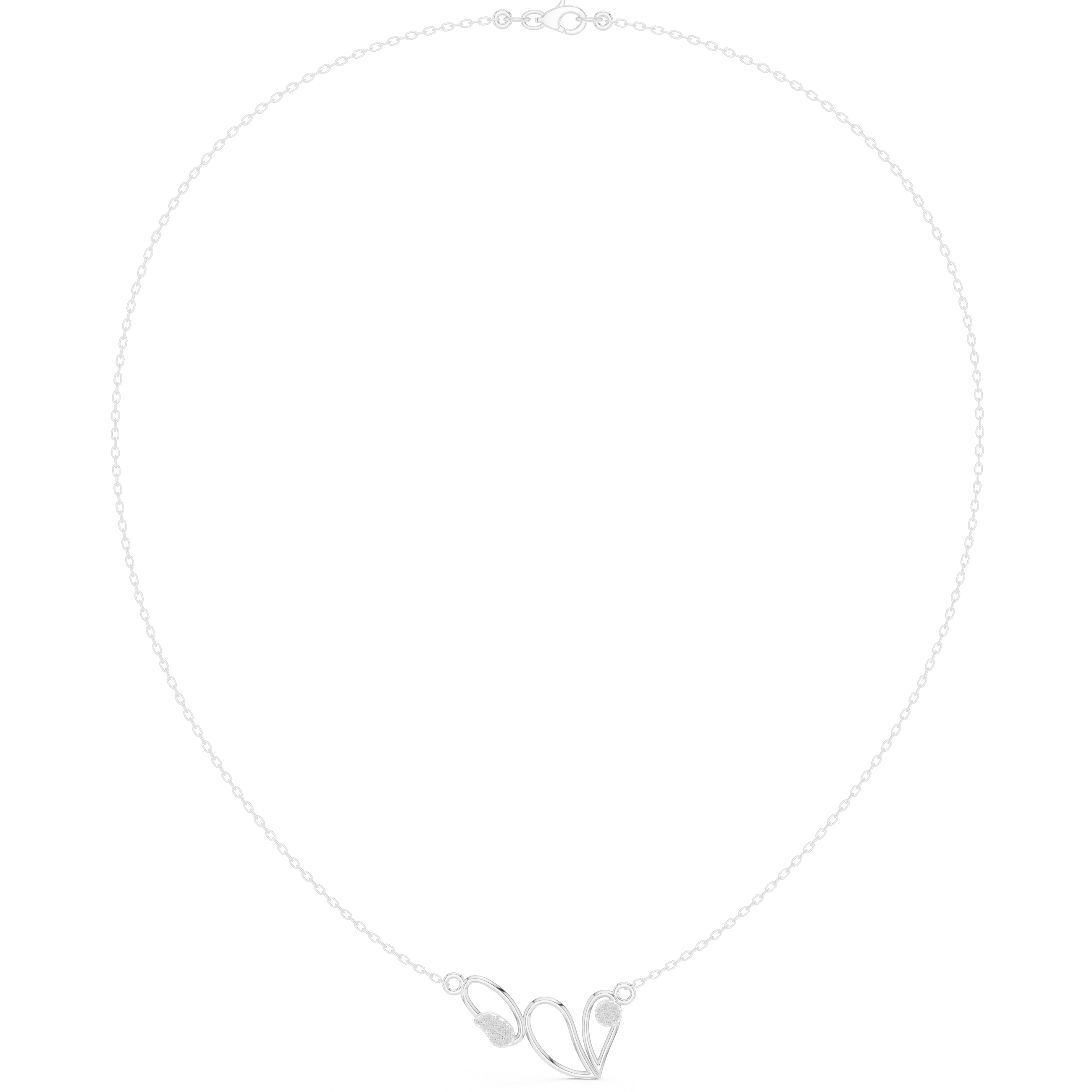 Minimal Heart Curve Diamond Necklace – Elegant Romantic Design