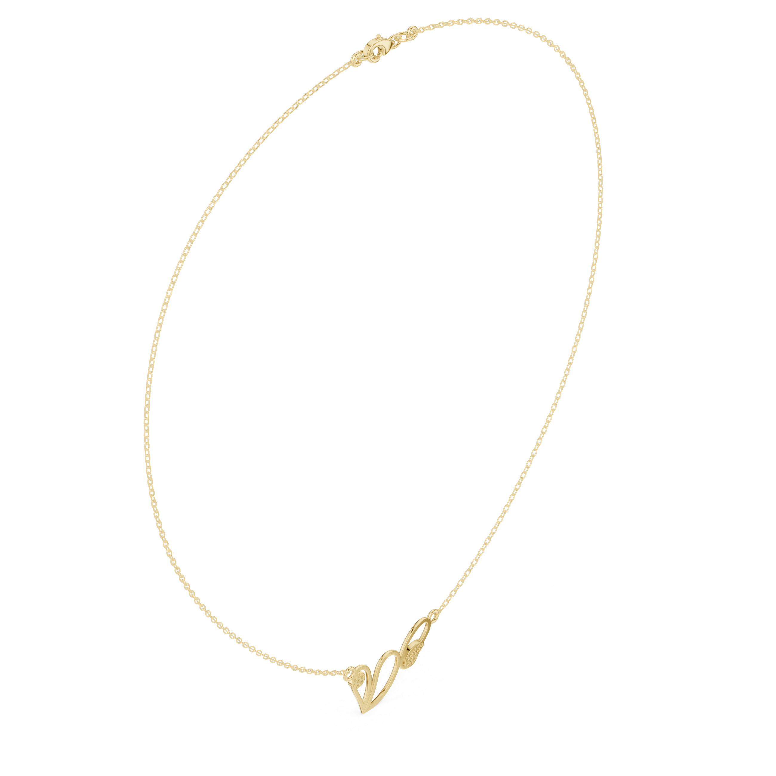 Minimal Heart Curve Diamond Necklace – Elegant Romantic Design