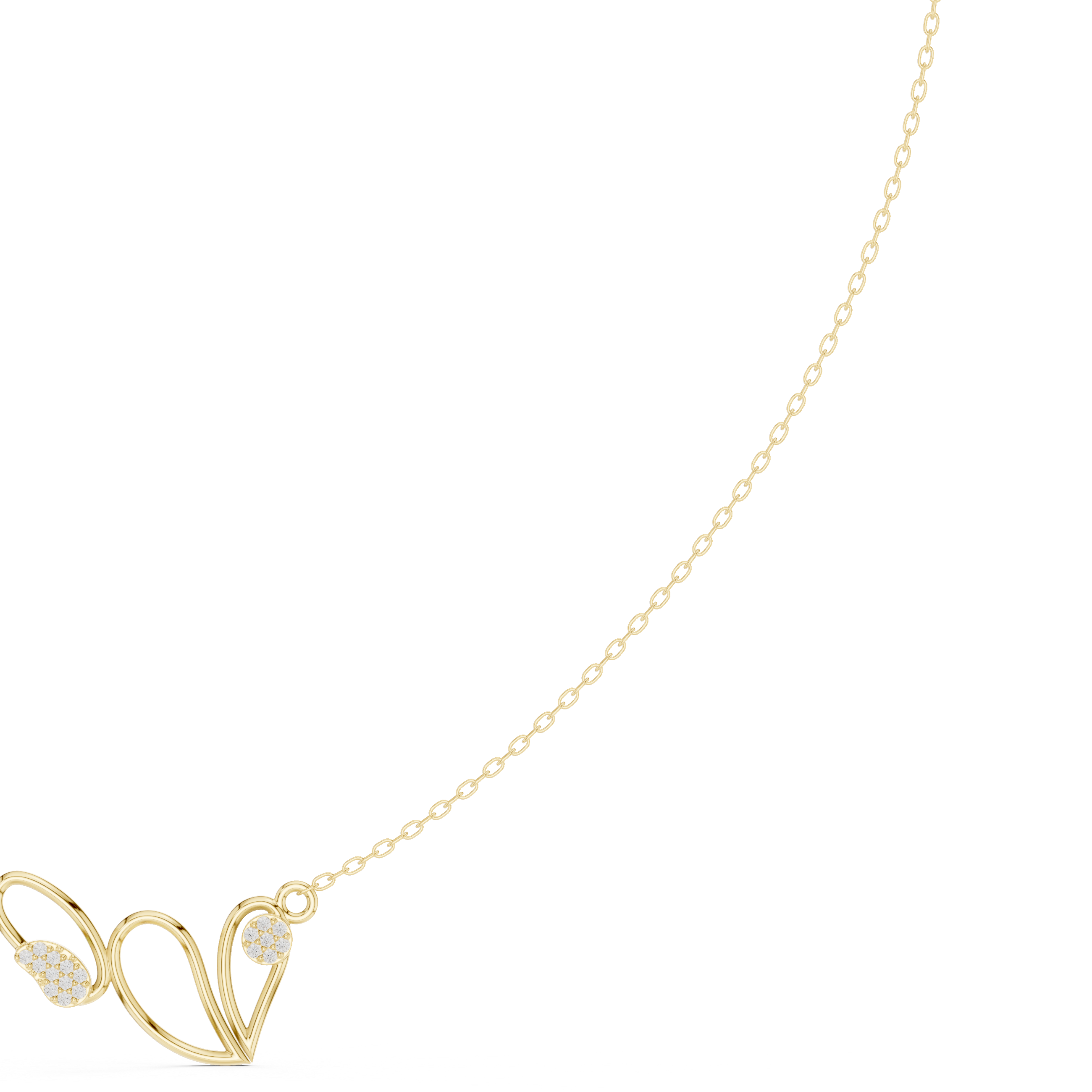 Minimal Heart Curve Diamond Necklace – Elegant Romantic Design