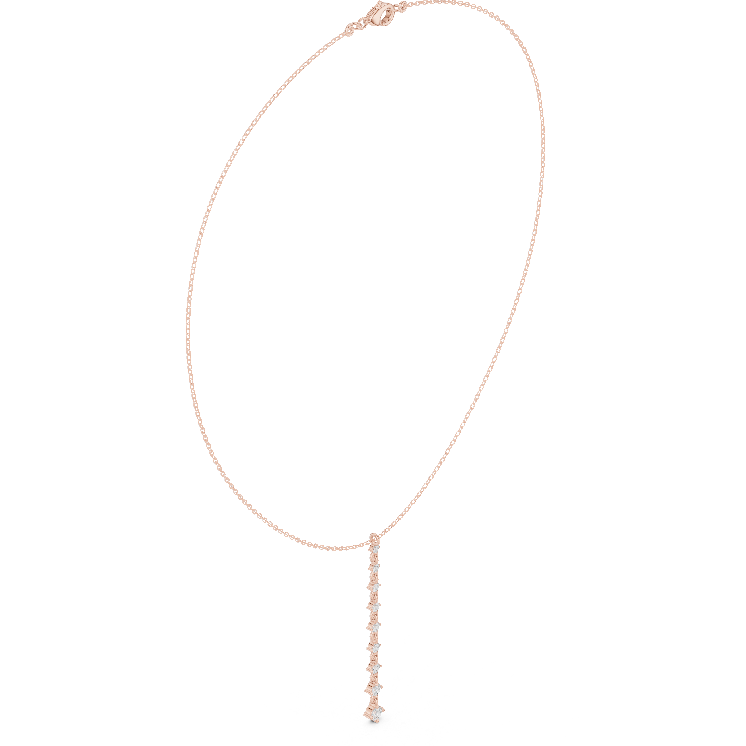 Minimal Drop Diamond Bar Necklace – Elegant Linear Design
