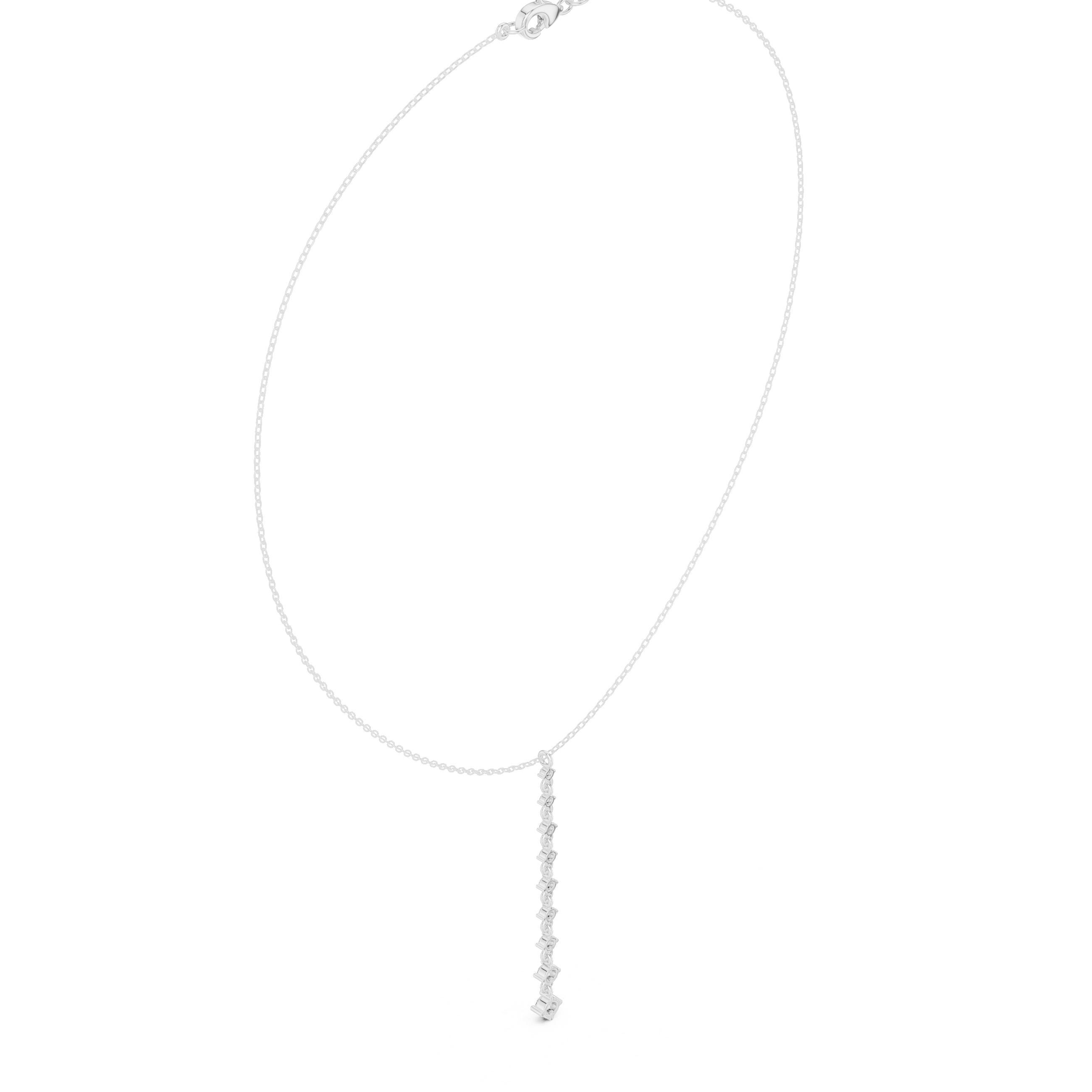 Minimal Drop Diamond Bar Necklace – Elegant Linear Design