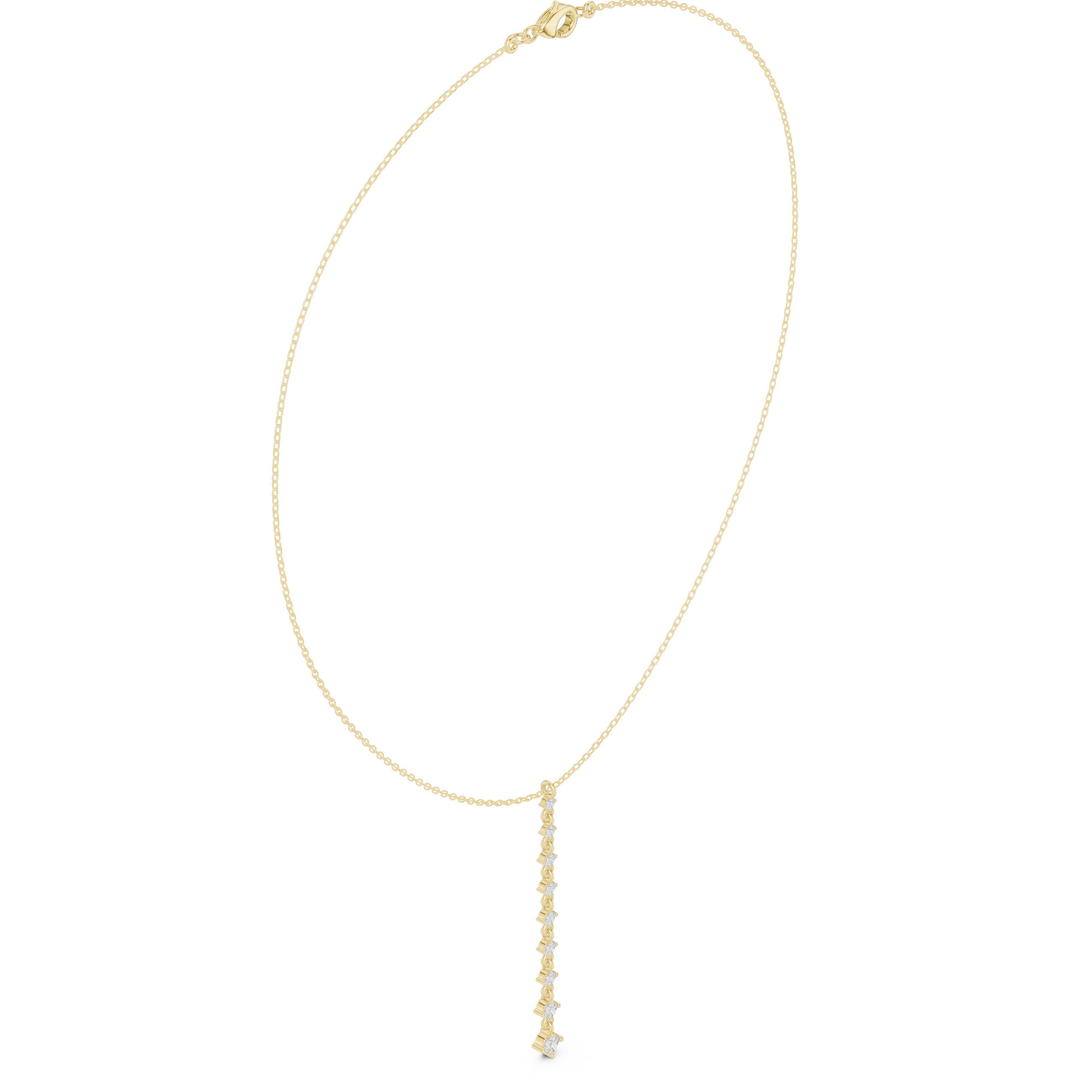 Minimal Drop Diamond Bar Necklace – Elegant Linear Design