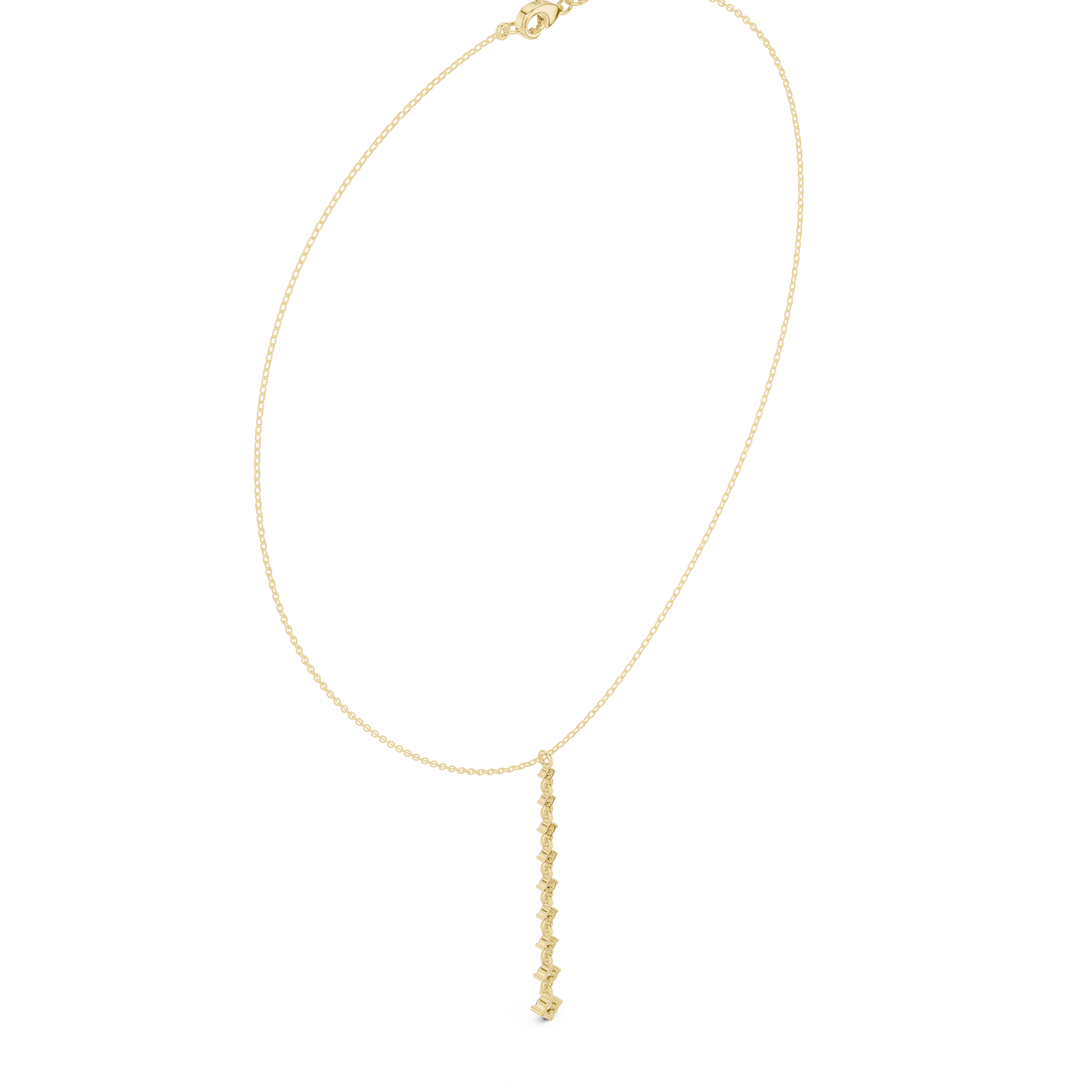 Minimal Drop Diamond Bar Necklace – Elegant Linear Design