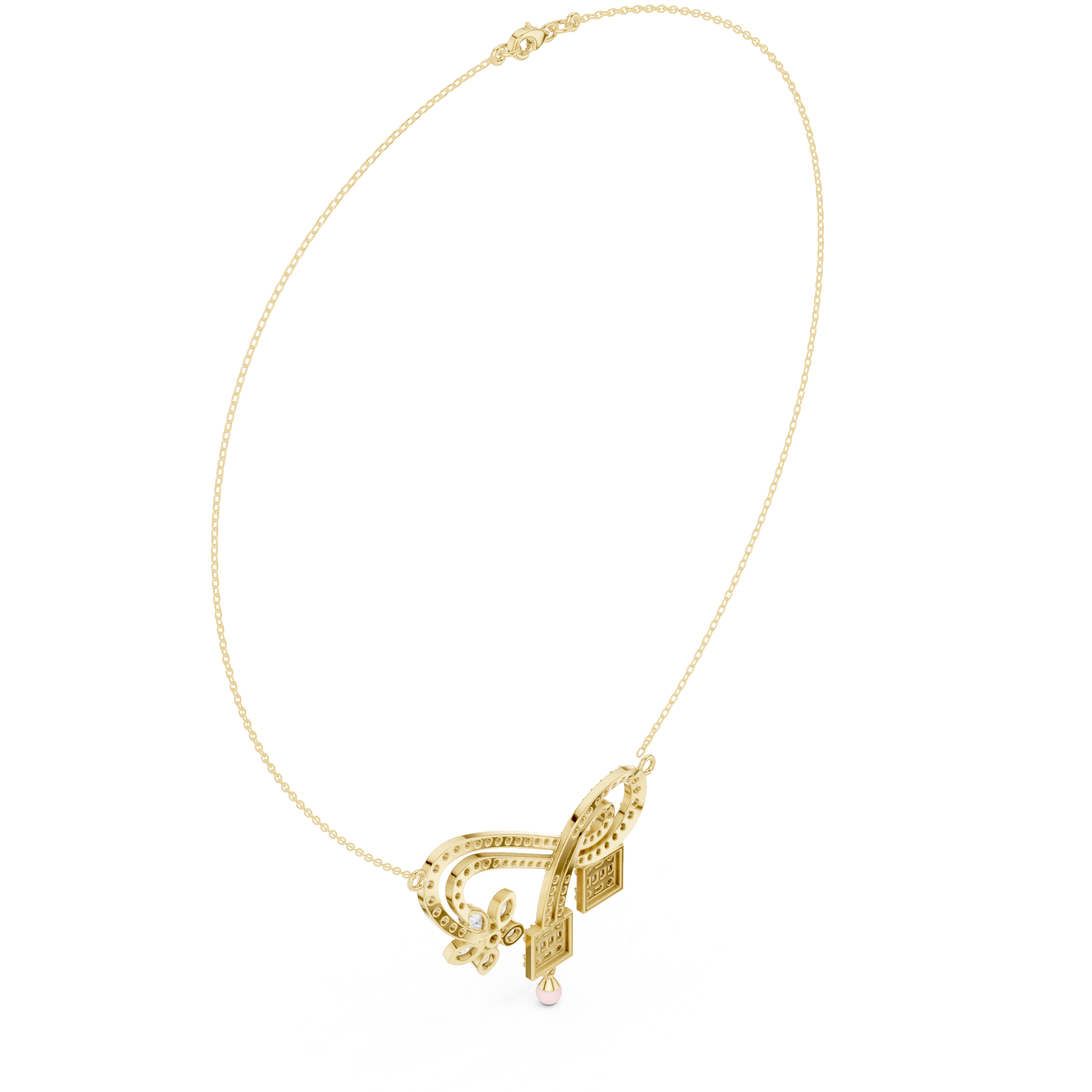 Infinity Floral Diamond Pendant Necklace – Elegant Symbolic Design