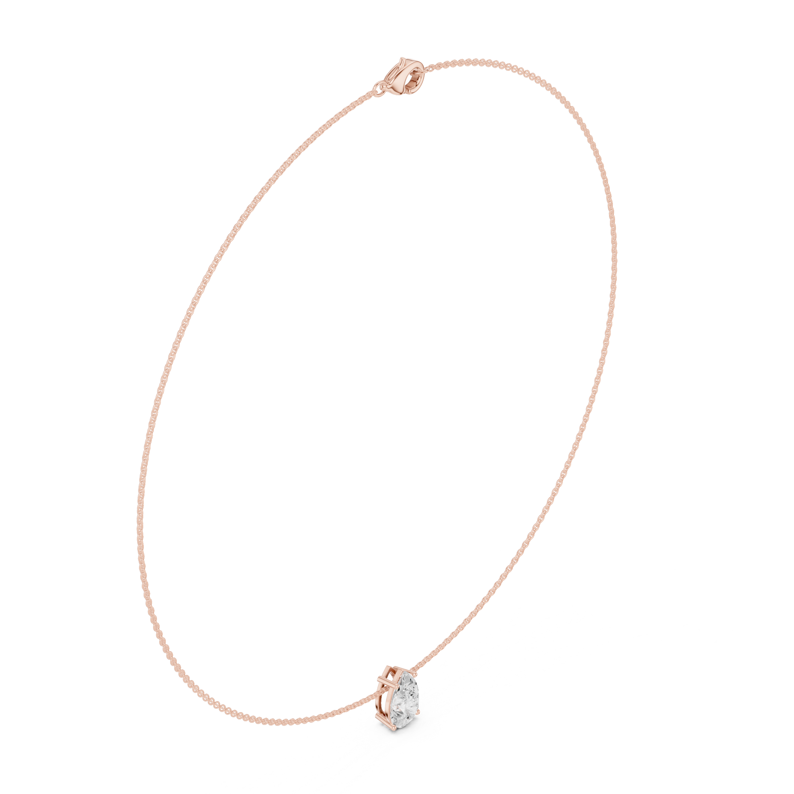 Minimal Pear Cut Solitaire Necklace – Elegant Drop Pendant