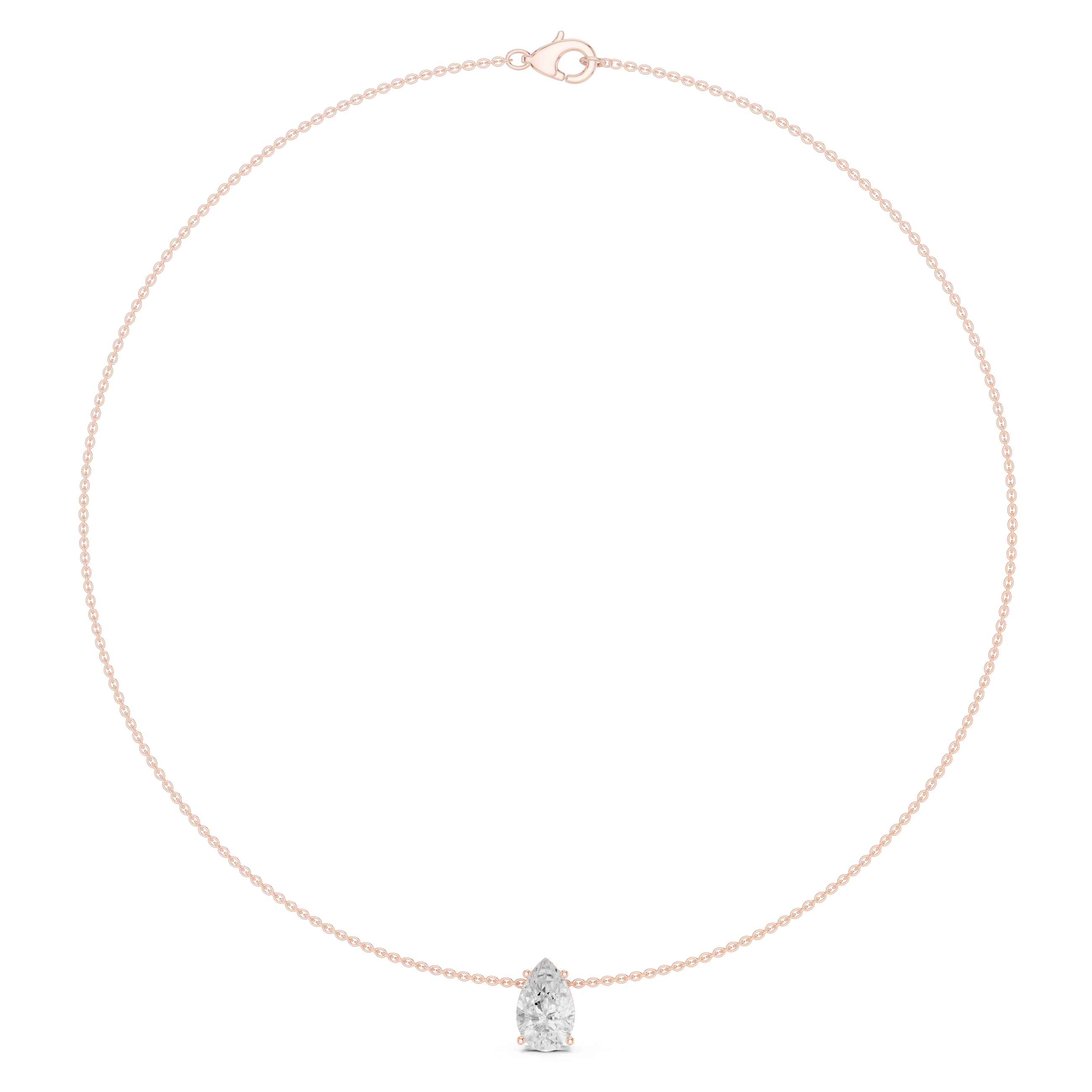 Minimal Pear Cut Solitaire Necklace – Elegant Drop Pendant