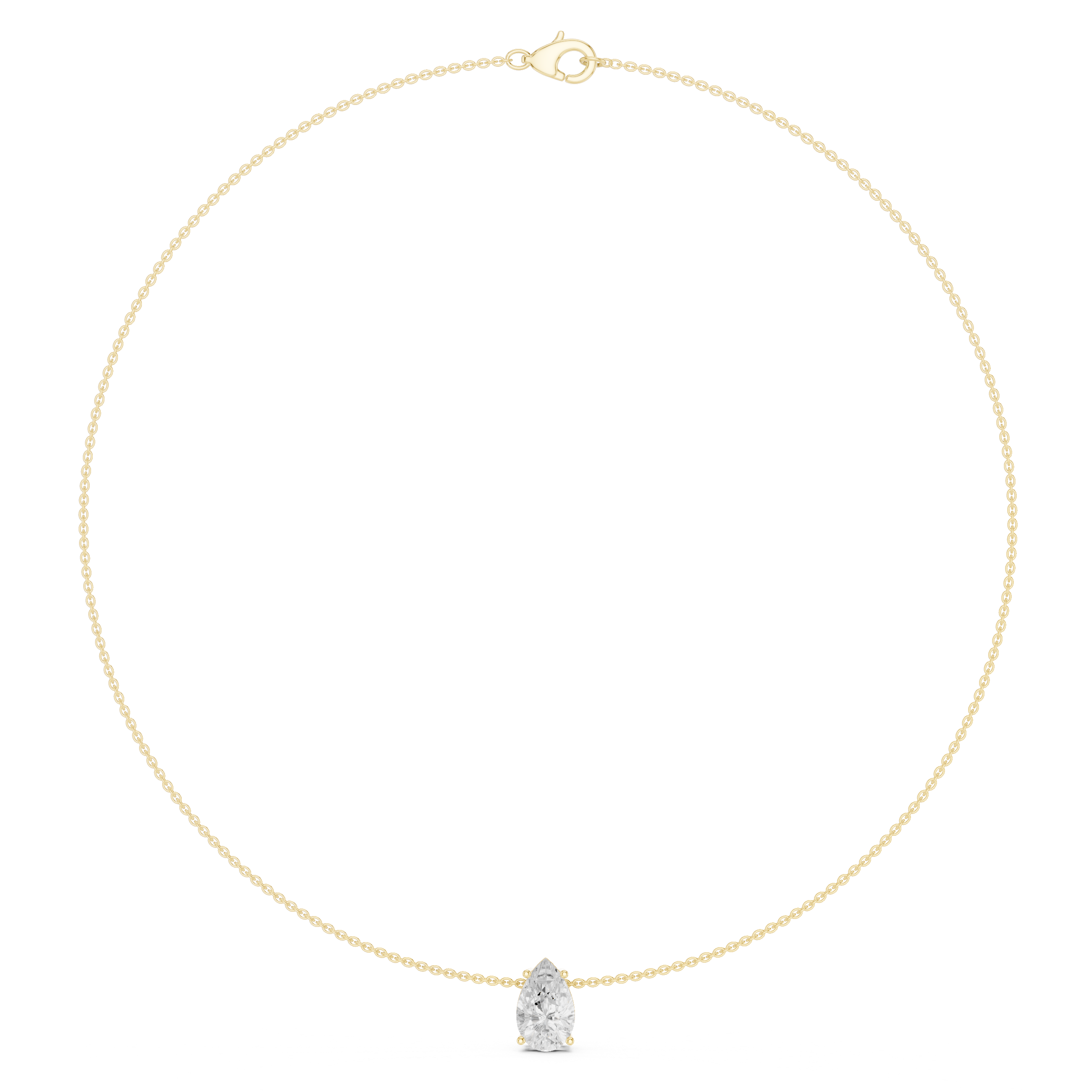 Minimal Pear Cut Solitaire Necklace – Elegant Drop Pendant