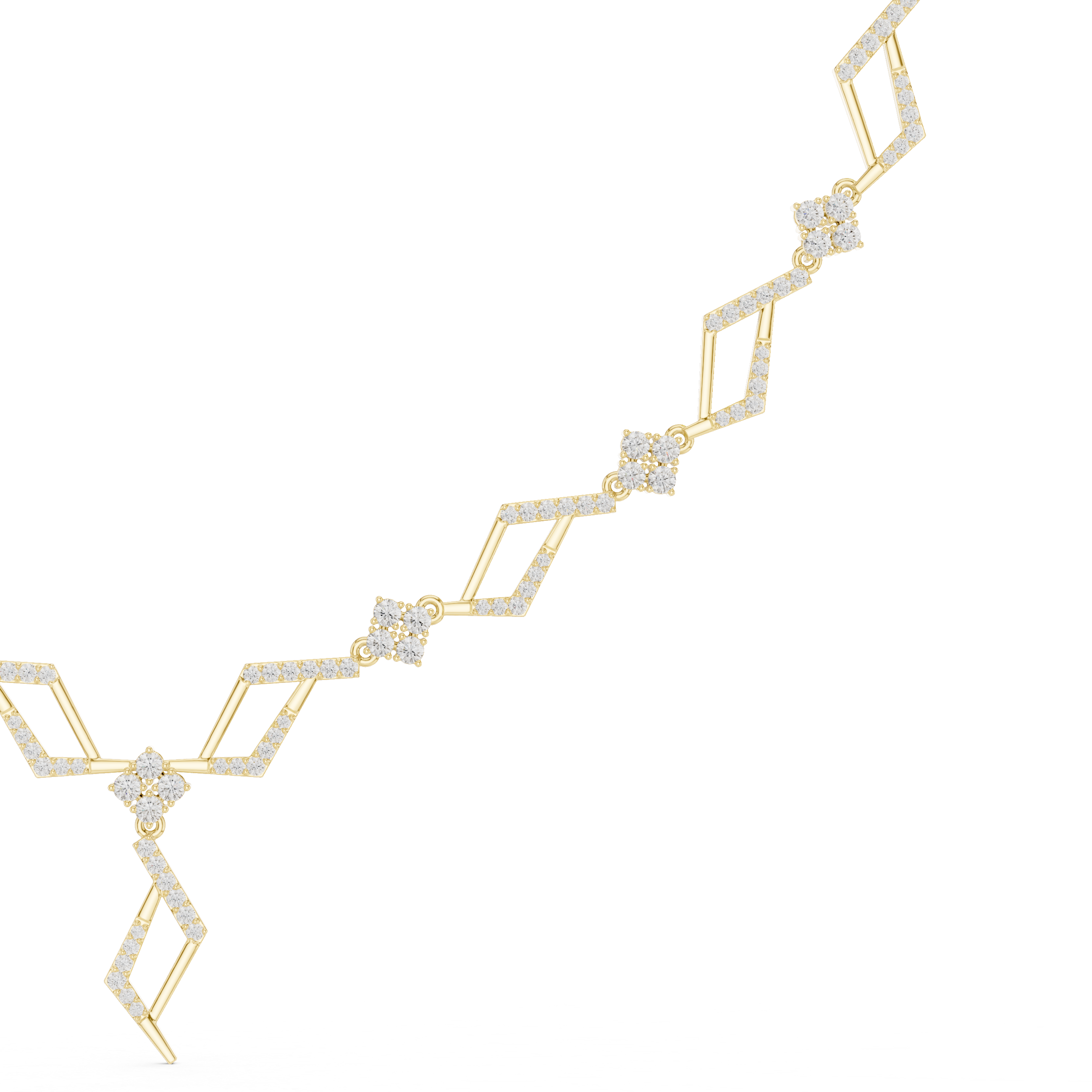 Geometric Diamond Necklace – Modern Zigzag Statement Design
