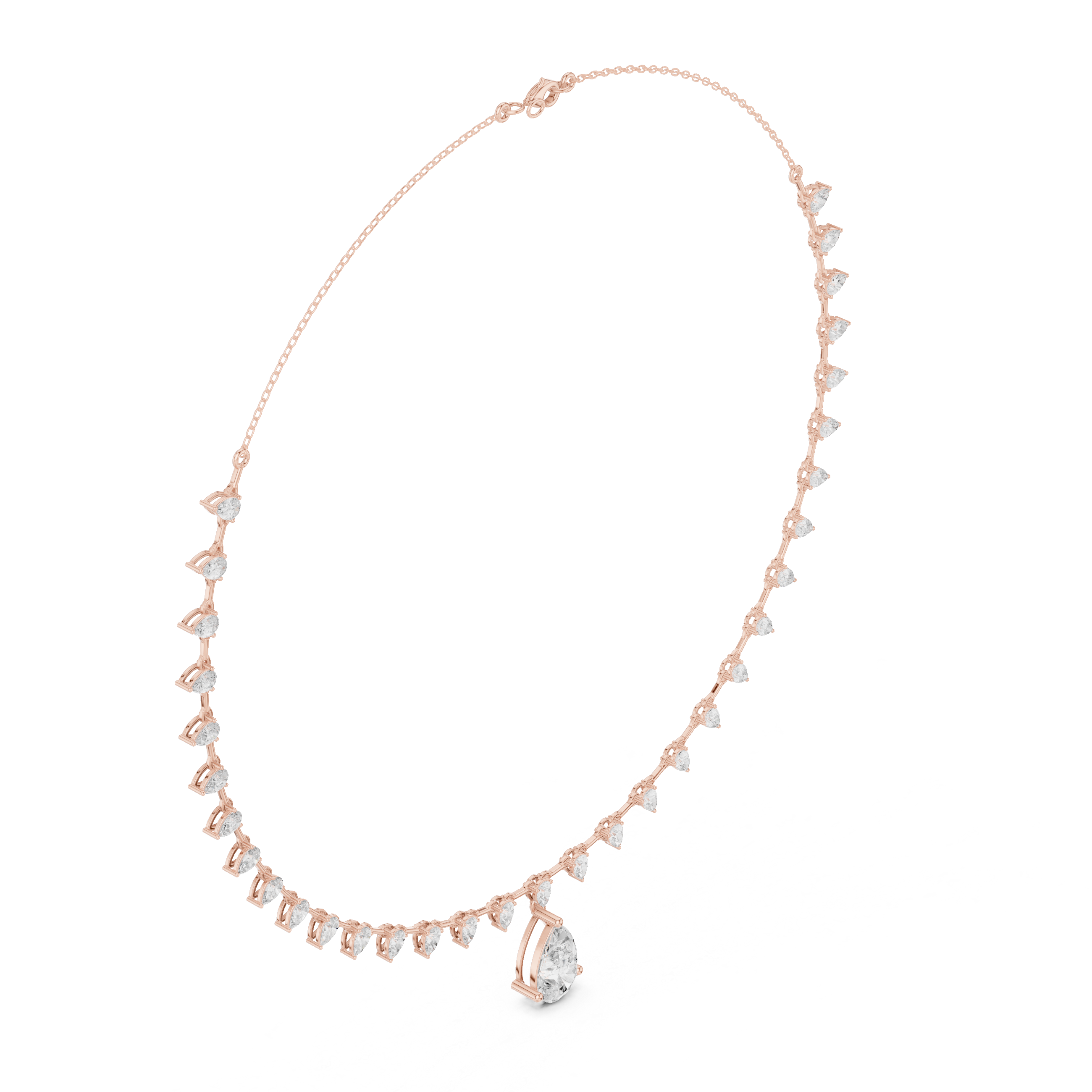 Pear Drop Diamond Necklace – Elegant Statement Teardrop Design