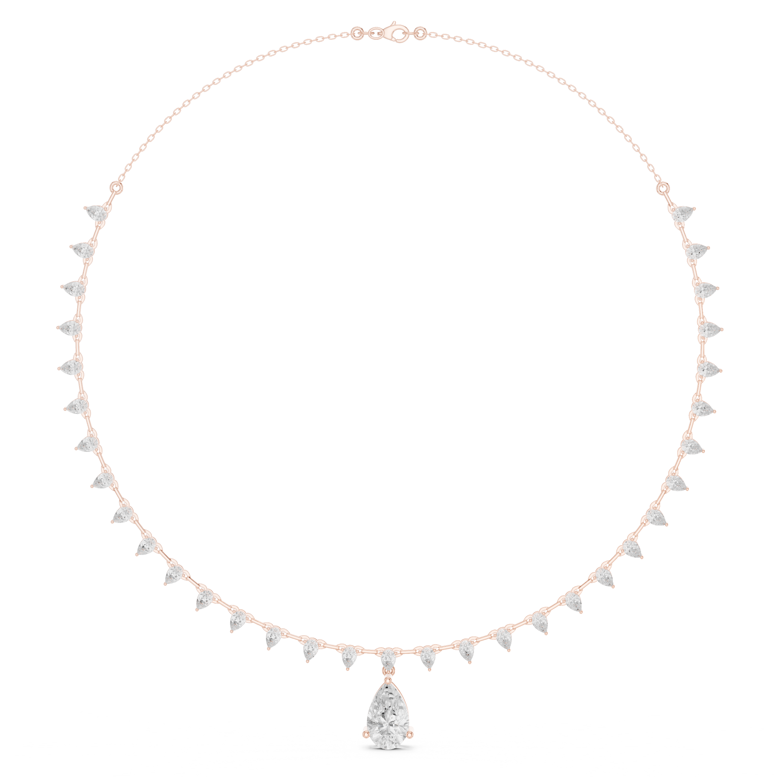 Pear Drop Diamond Necklace – Elegant Statement Teardrop Design