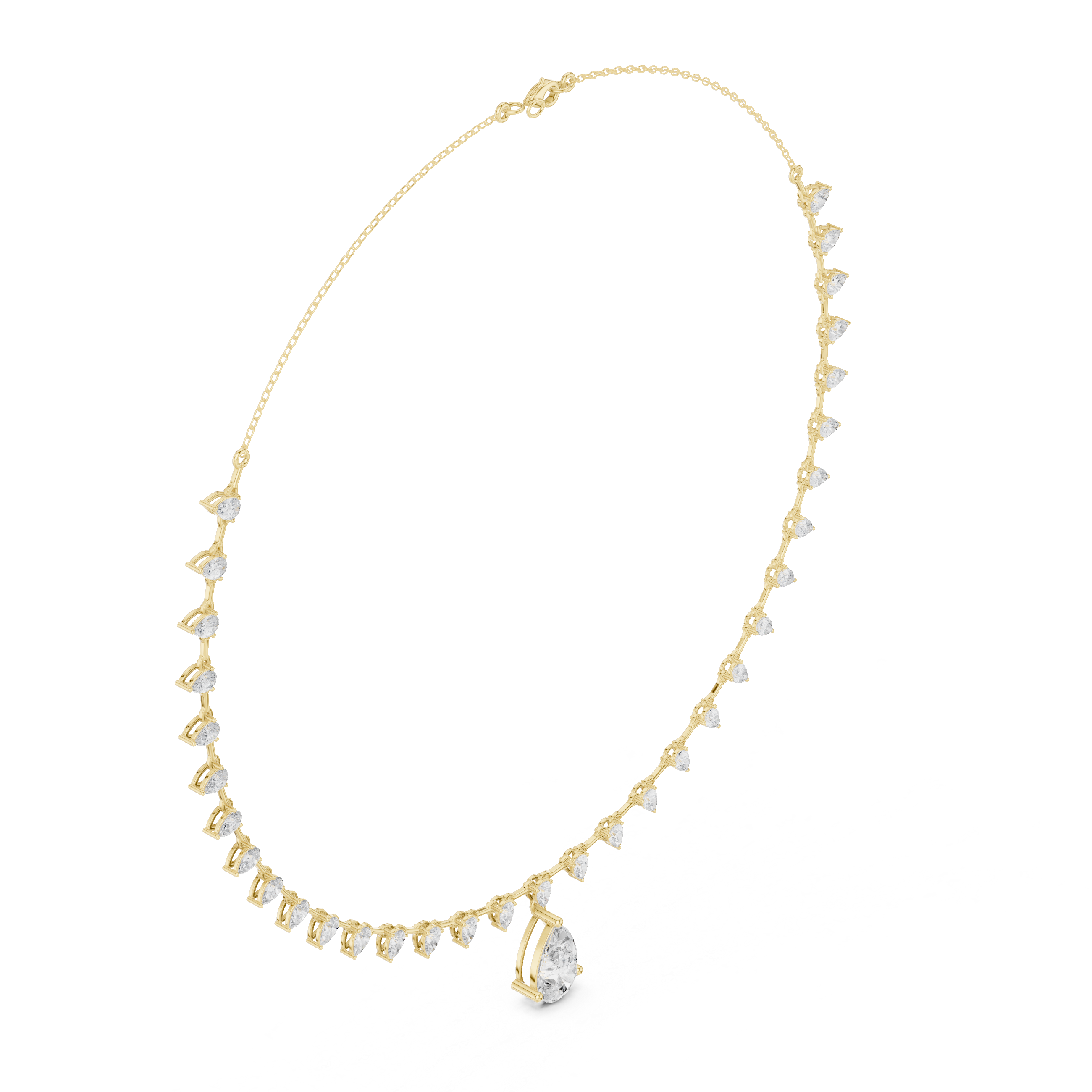 Pear Drop Diamond Necklace – Elegant Statement Teardrop Design