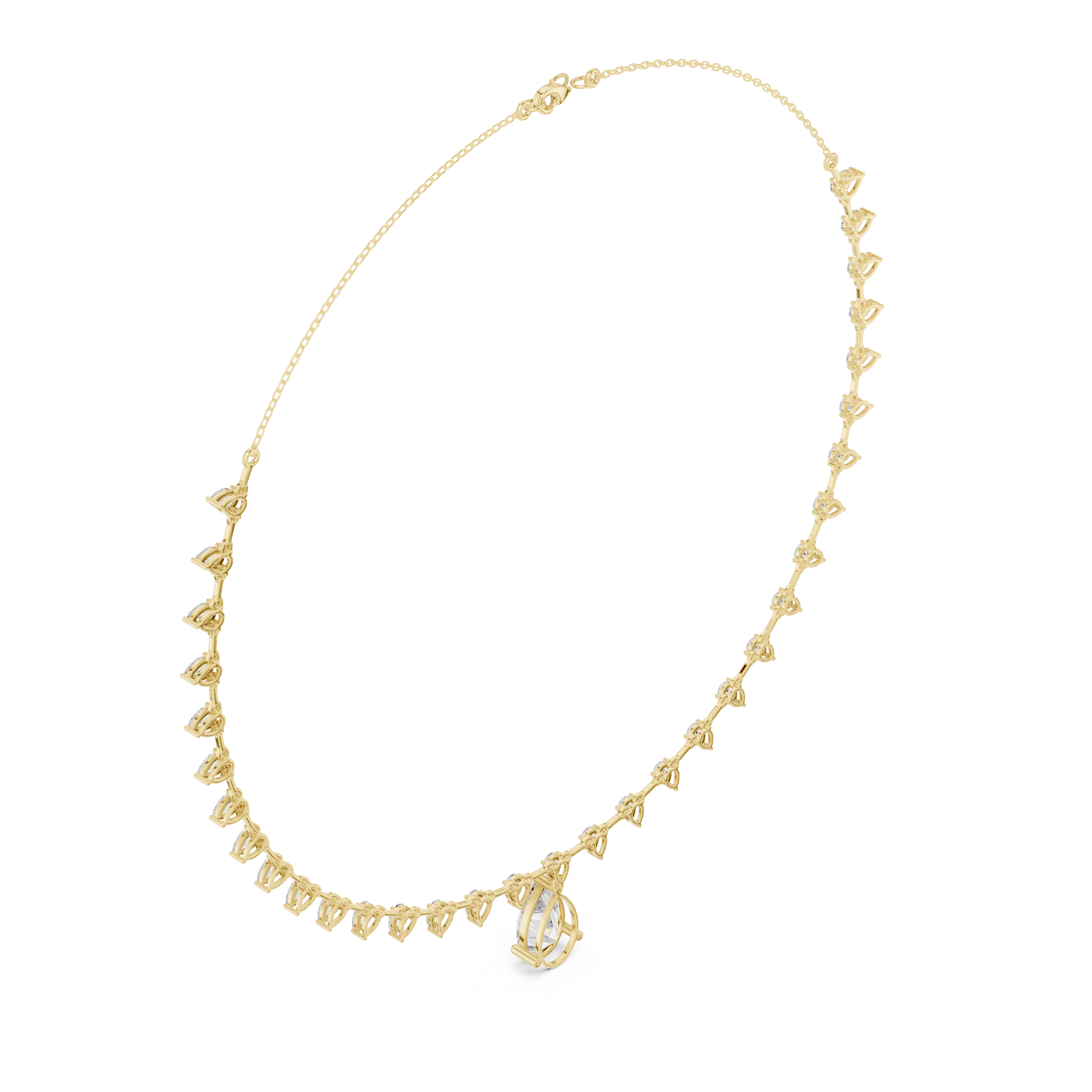 Pear Drop Diamond Necklace – Elegant Statement Teardrop Design