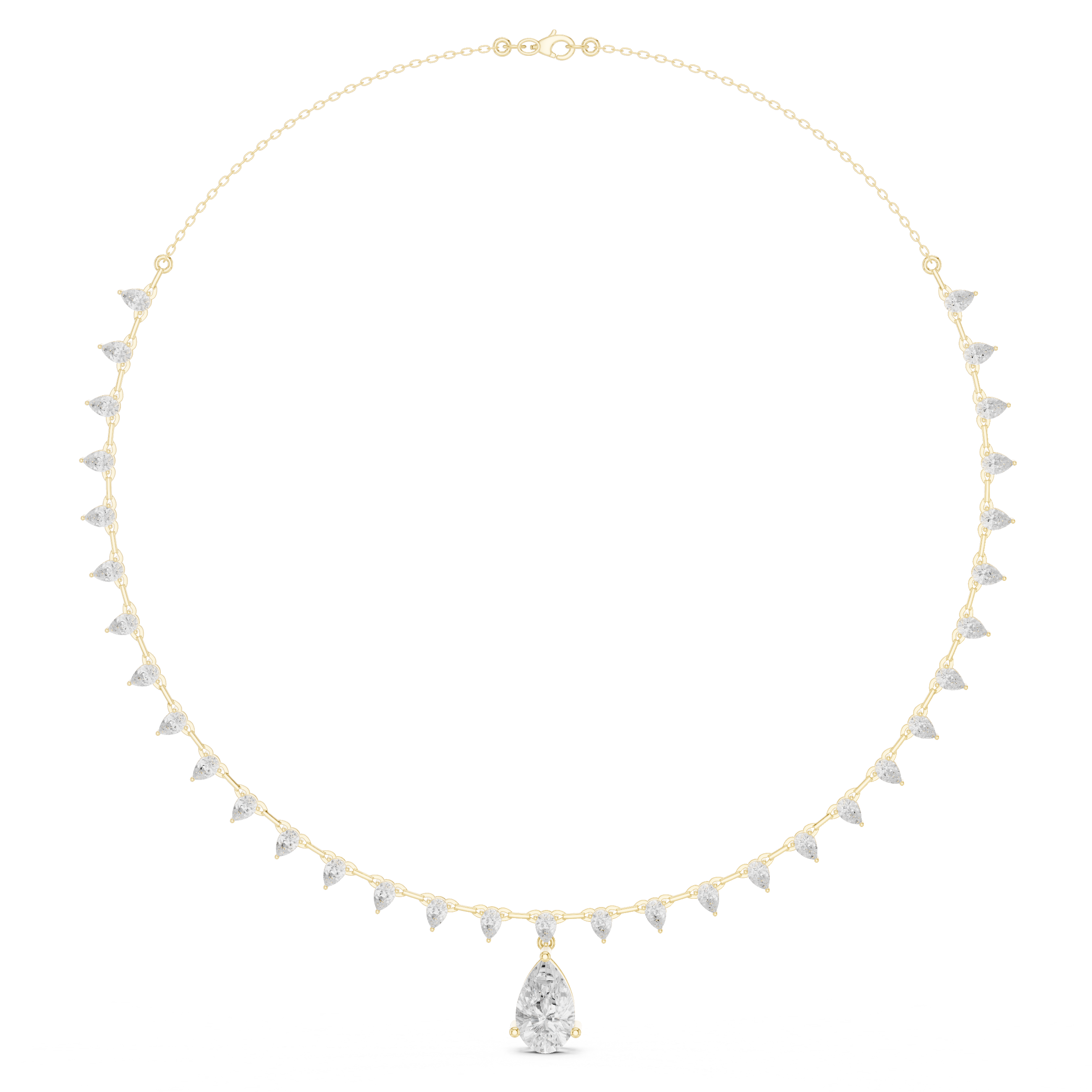 Pear Drop Diamond Necklace – Elegant Statement Teardrop Design