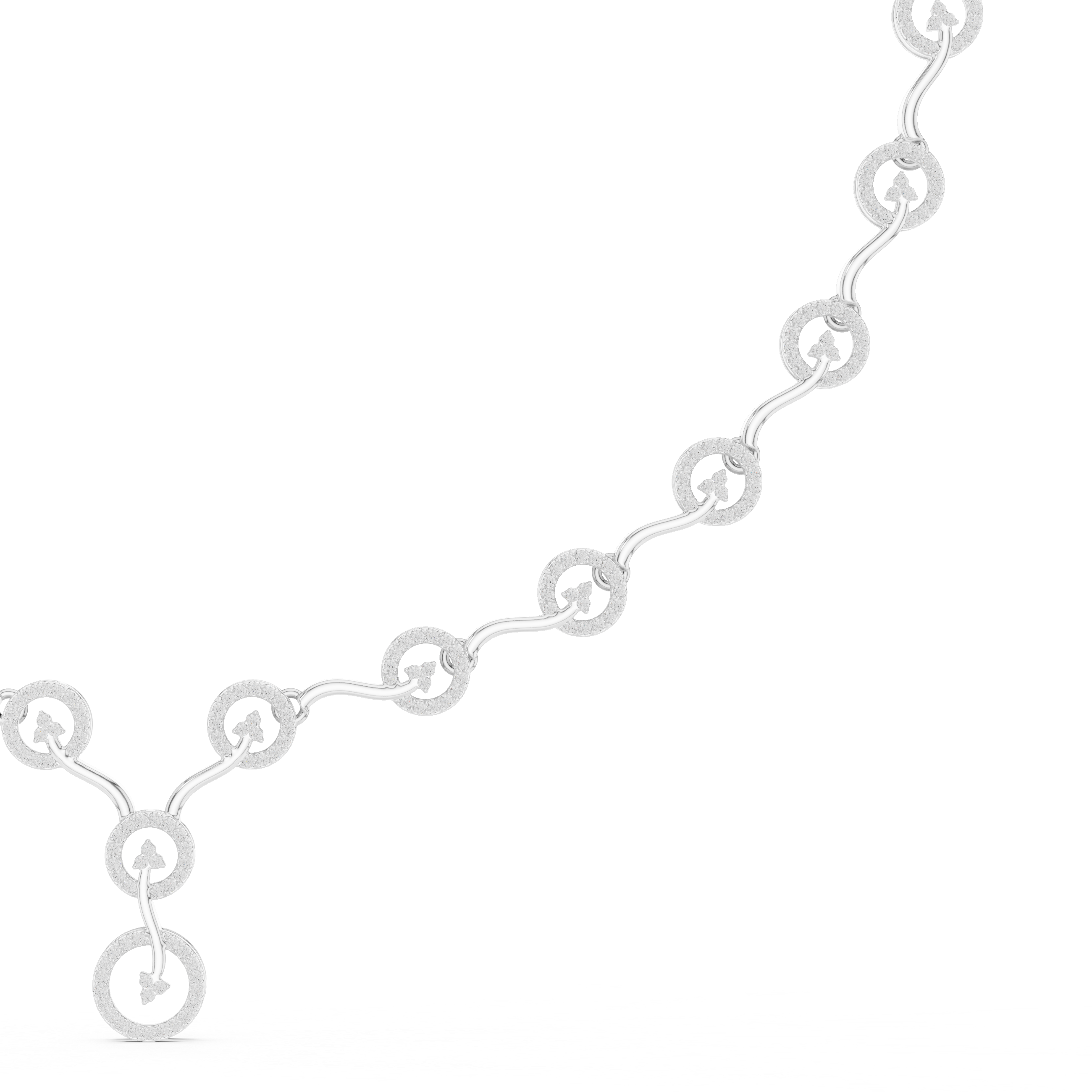 Diamond Circle Drop Necklace – Elegant Linked Halo Design