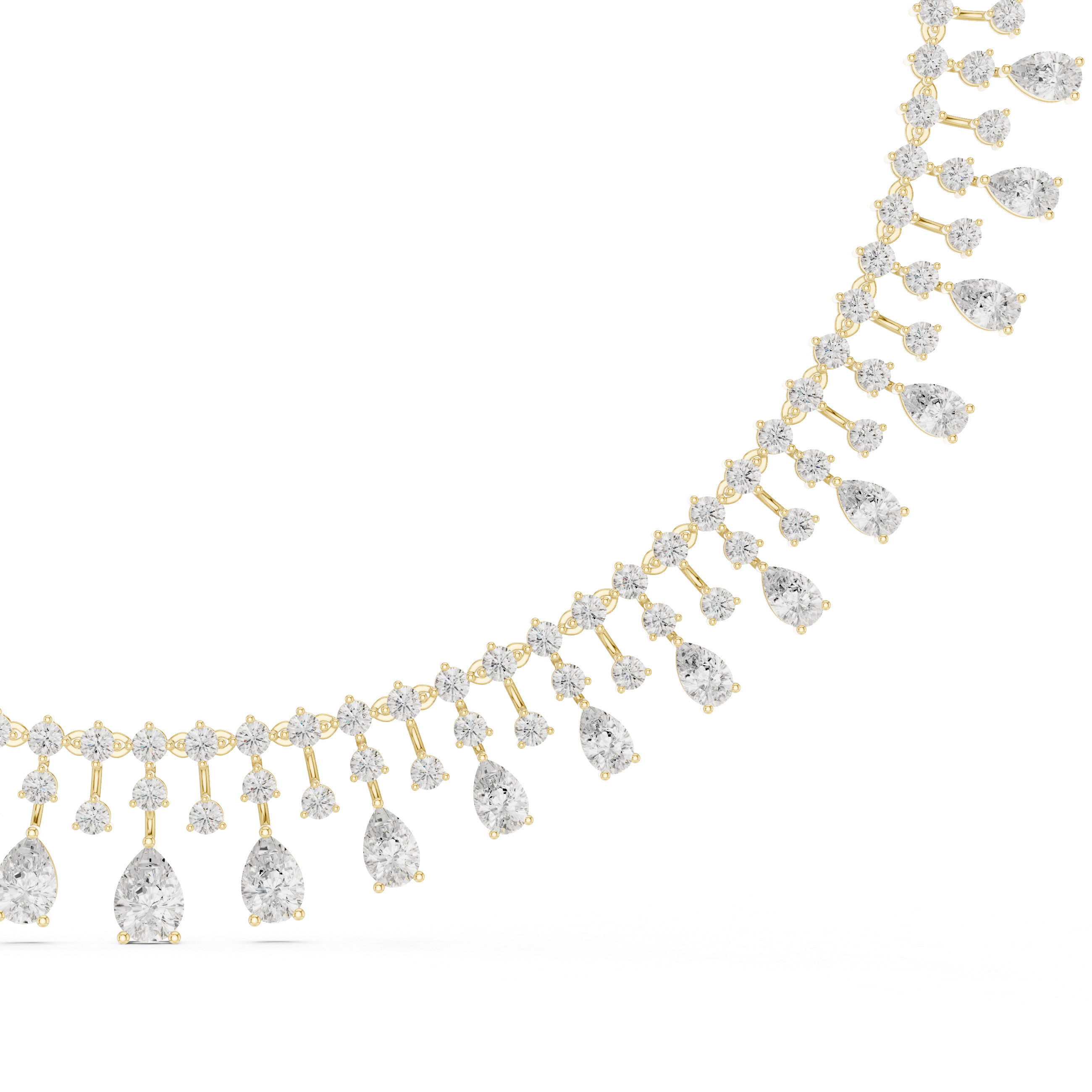 Diamond Fringe Drop Necklace – Statement Luxury Cascade Design