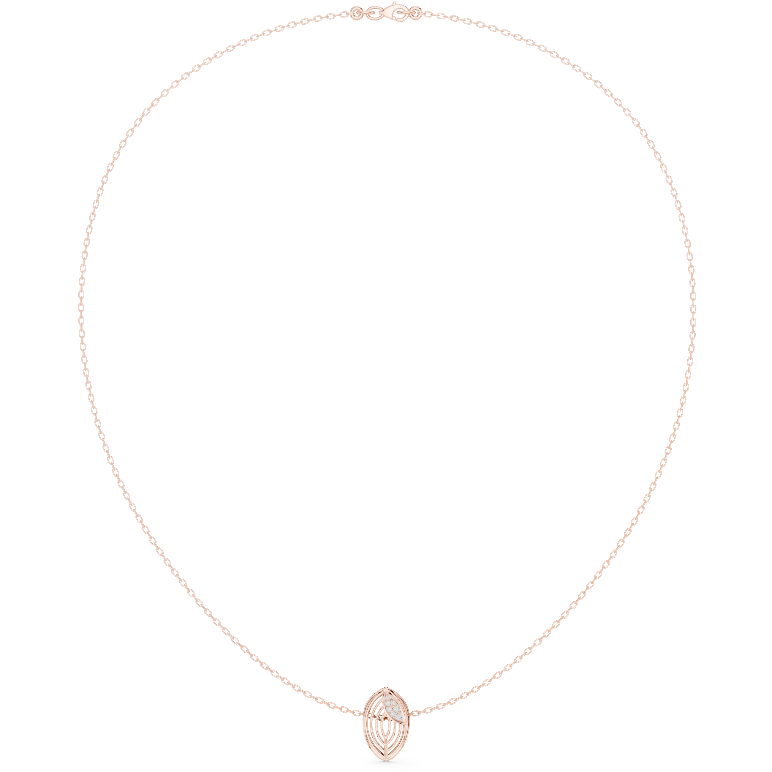 Leaf Inspired Diamond Pendant Necklace