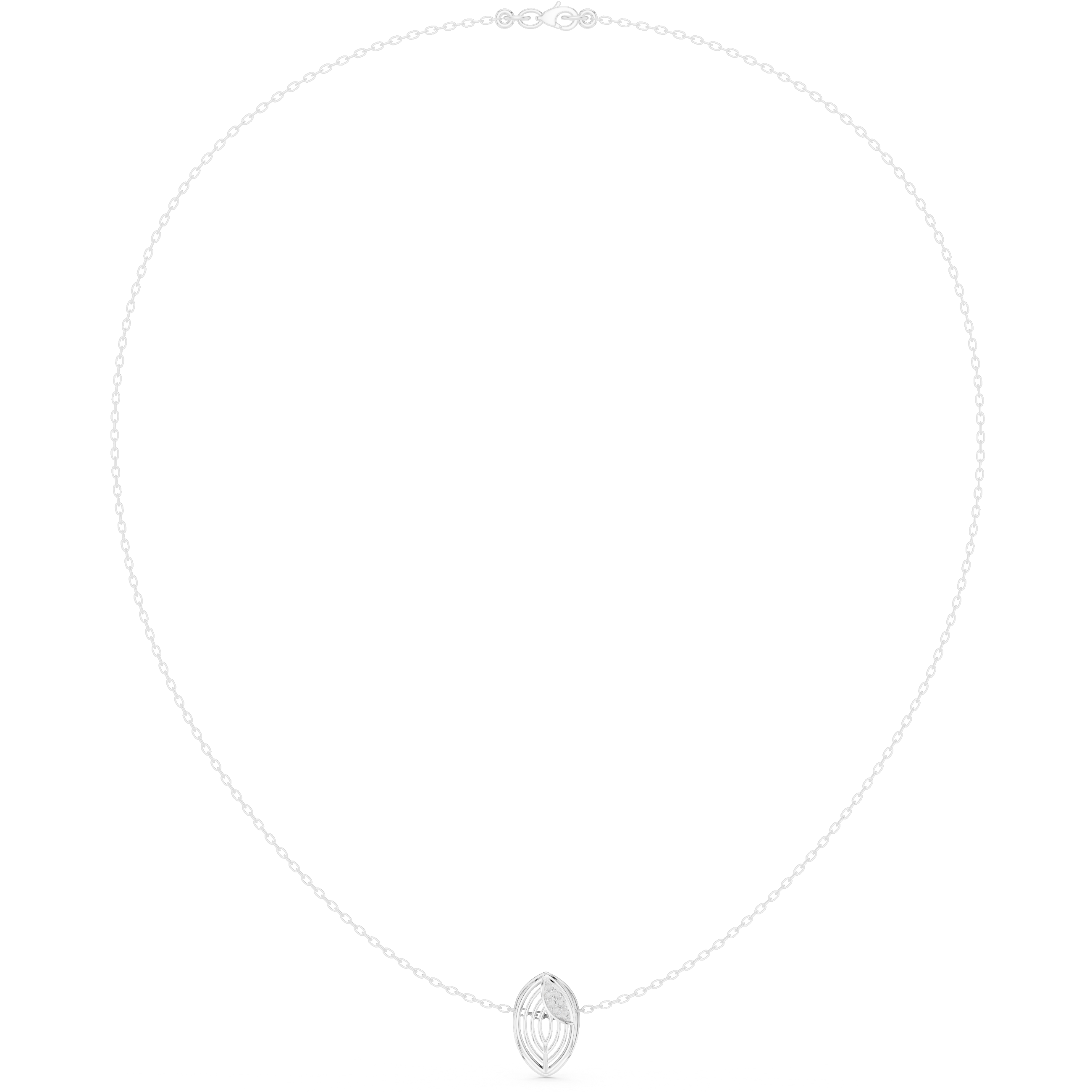 Leaf Inspired Diamond Pendant Necklace