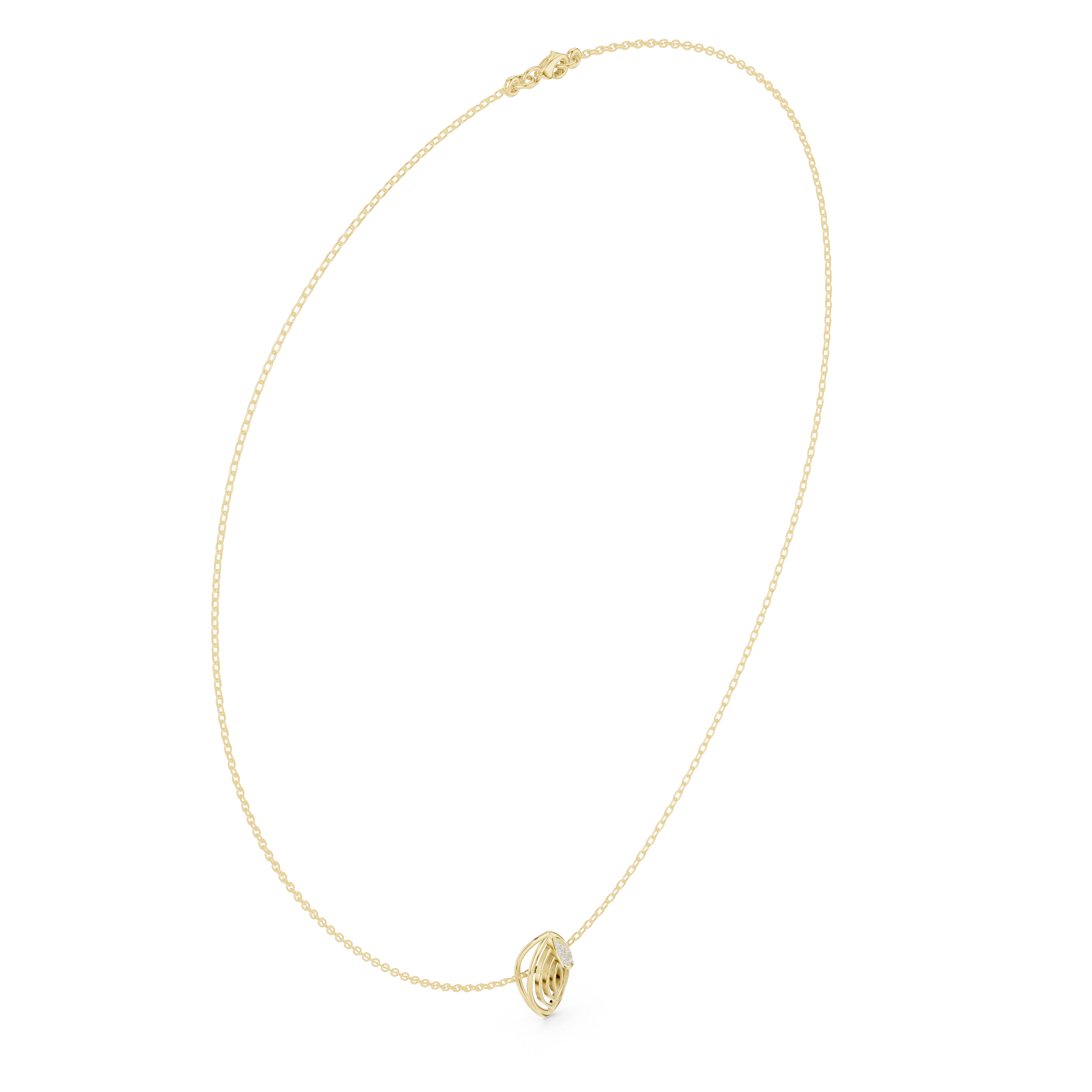 Leaf Inspired Diamond Pendant Necklace