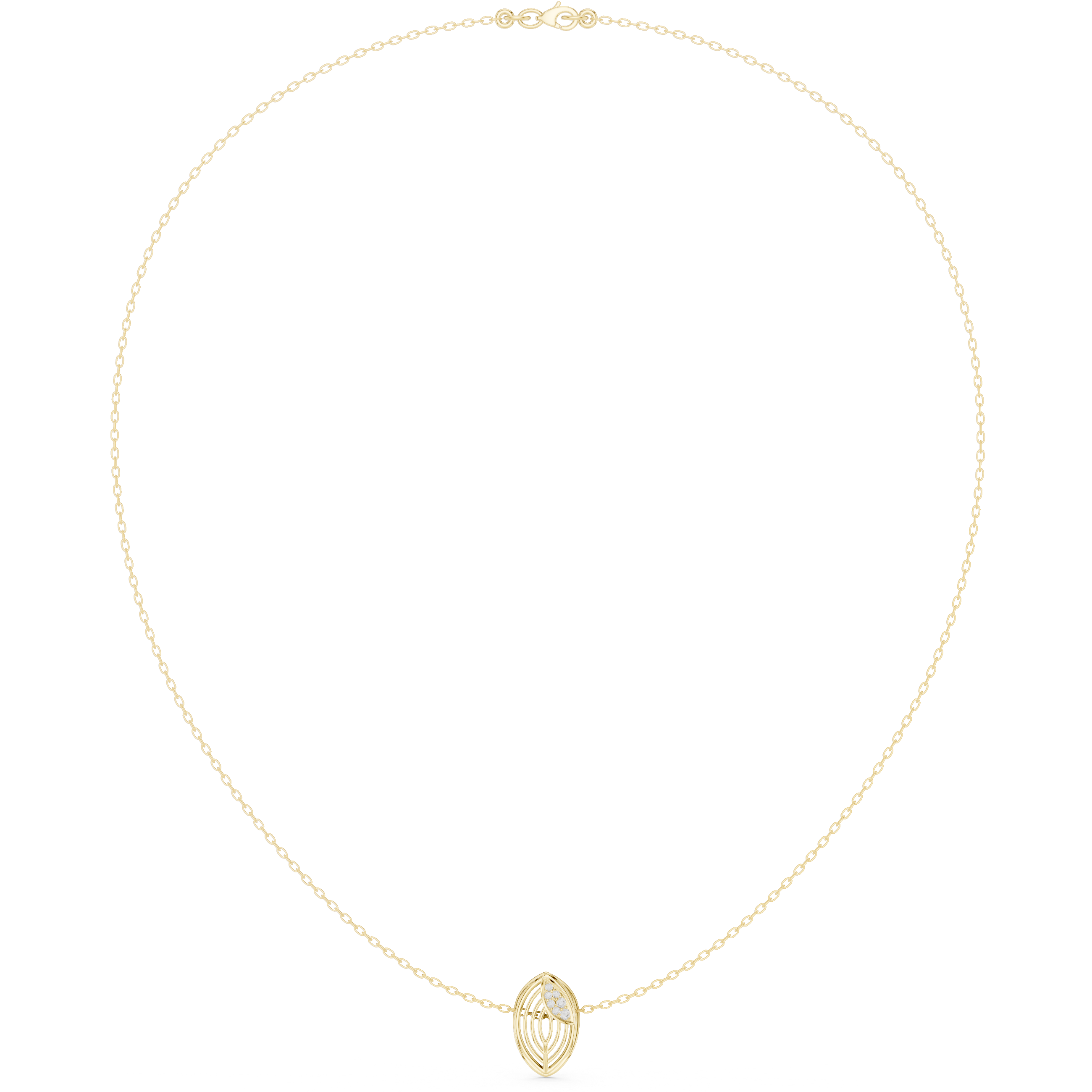 Leaf Inspired Diamond Pendant Necklace