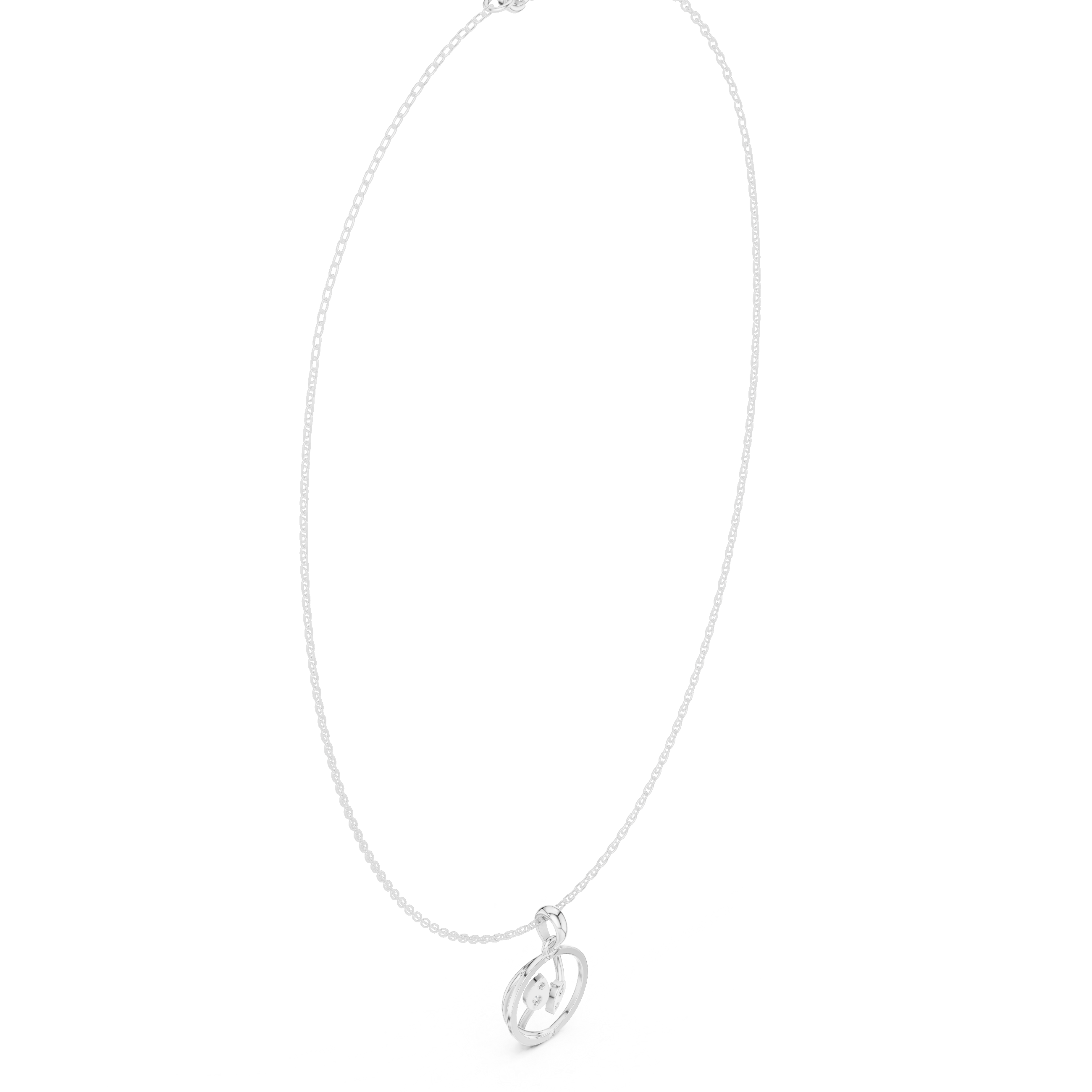 Intertwined Circle Diamond Pendant Necklace