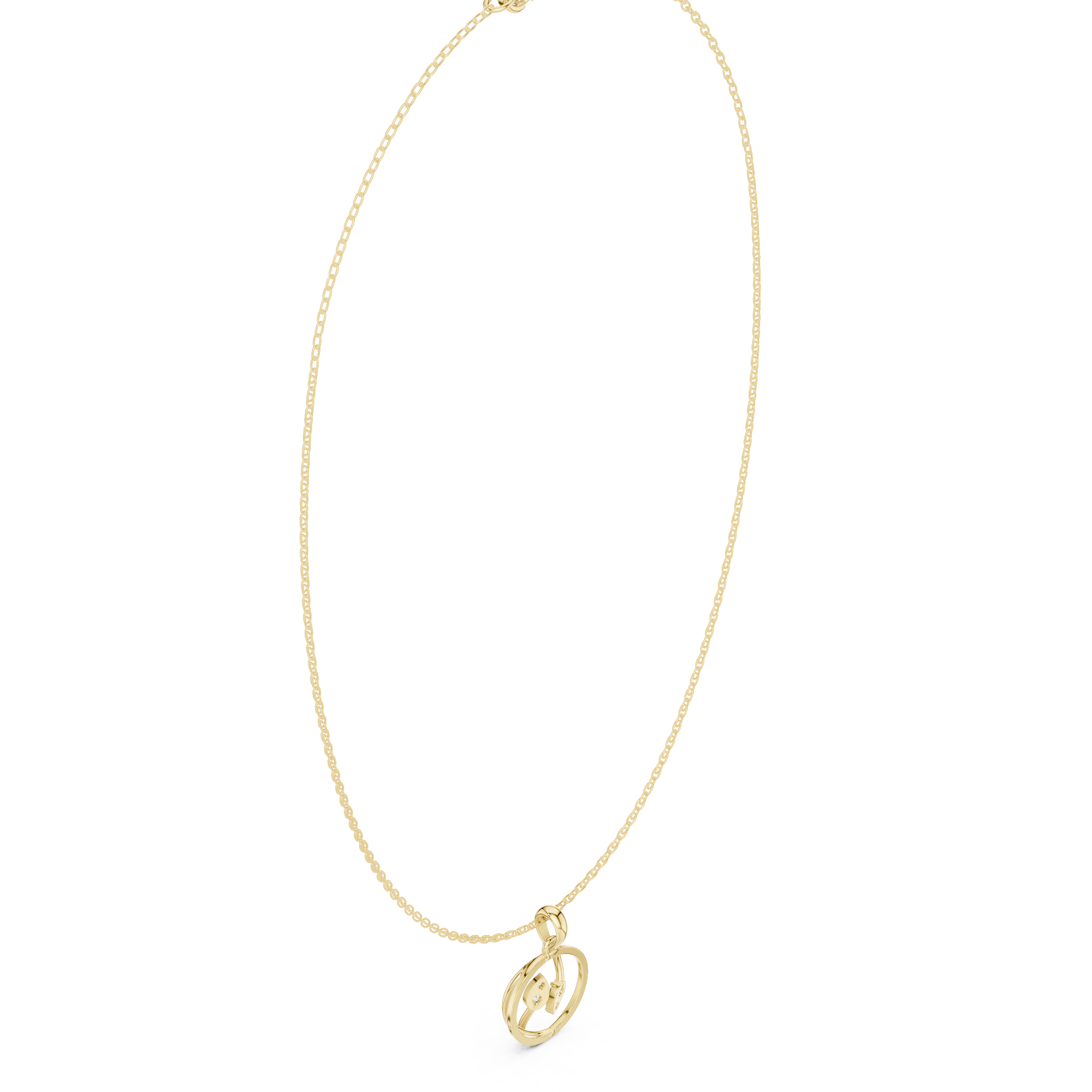 Intertwined Circle Diamond Pendant Necklace