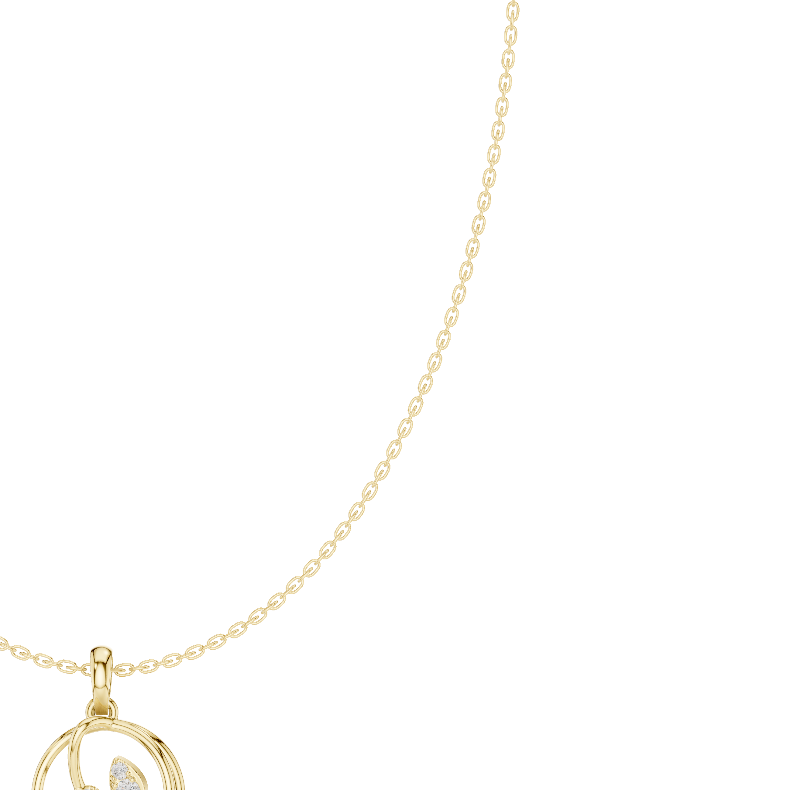 Intertwined Circle Diamond Pendant Necklace