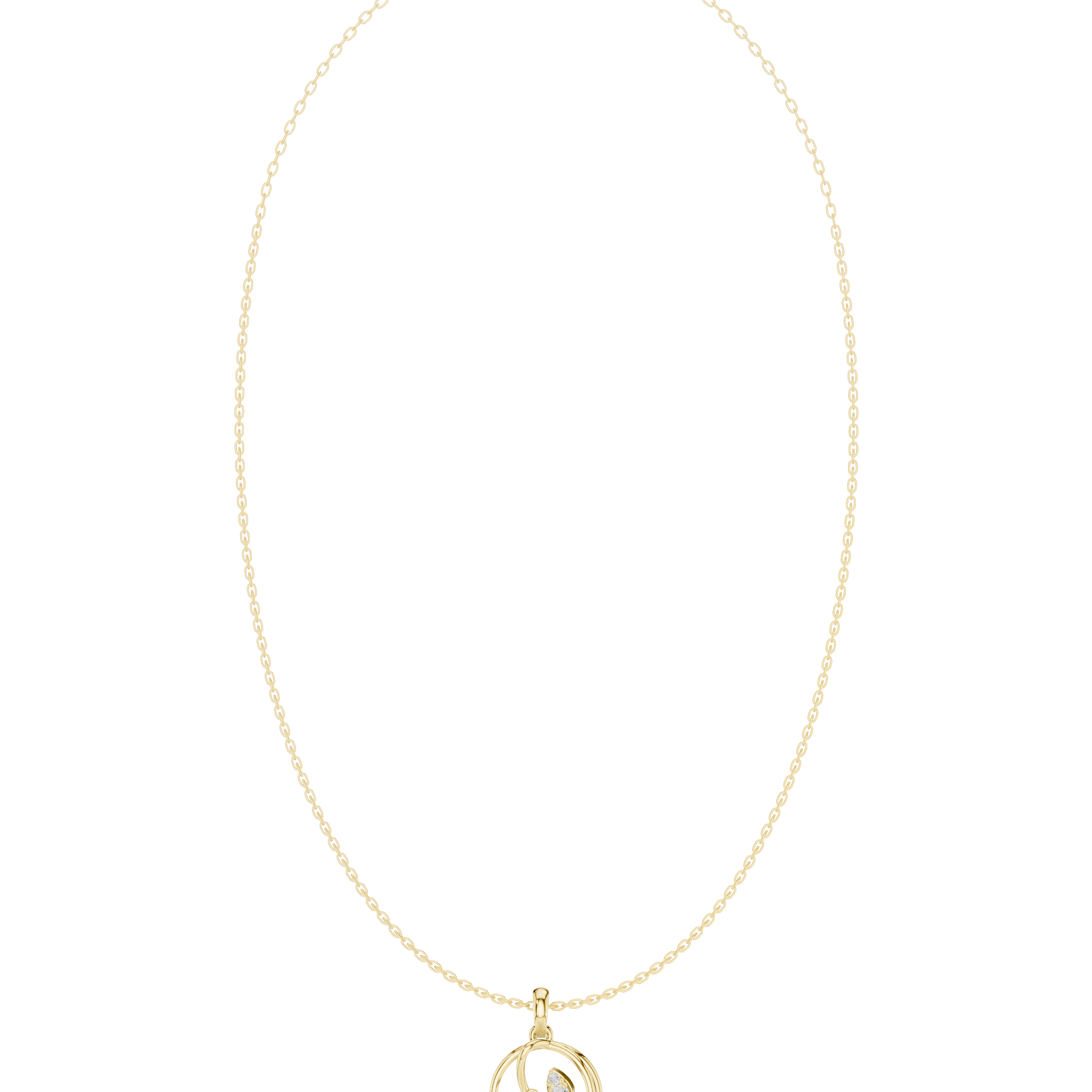 Intertwined Circle Diamond Pendant Necklace