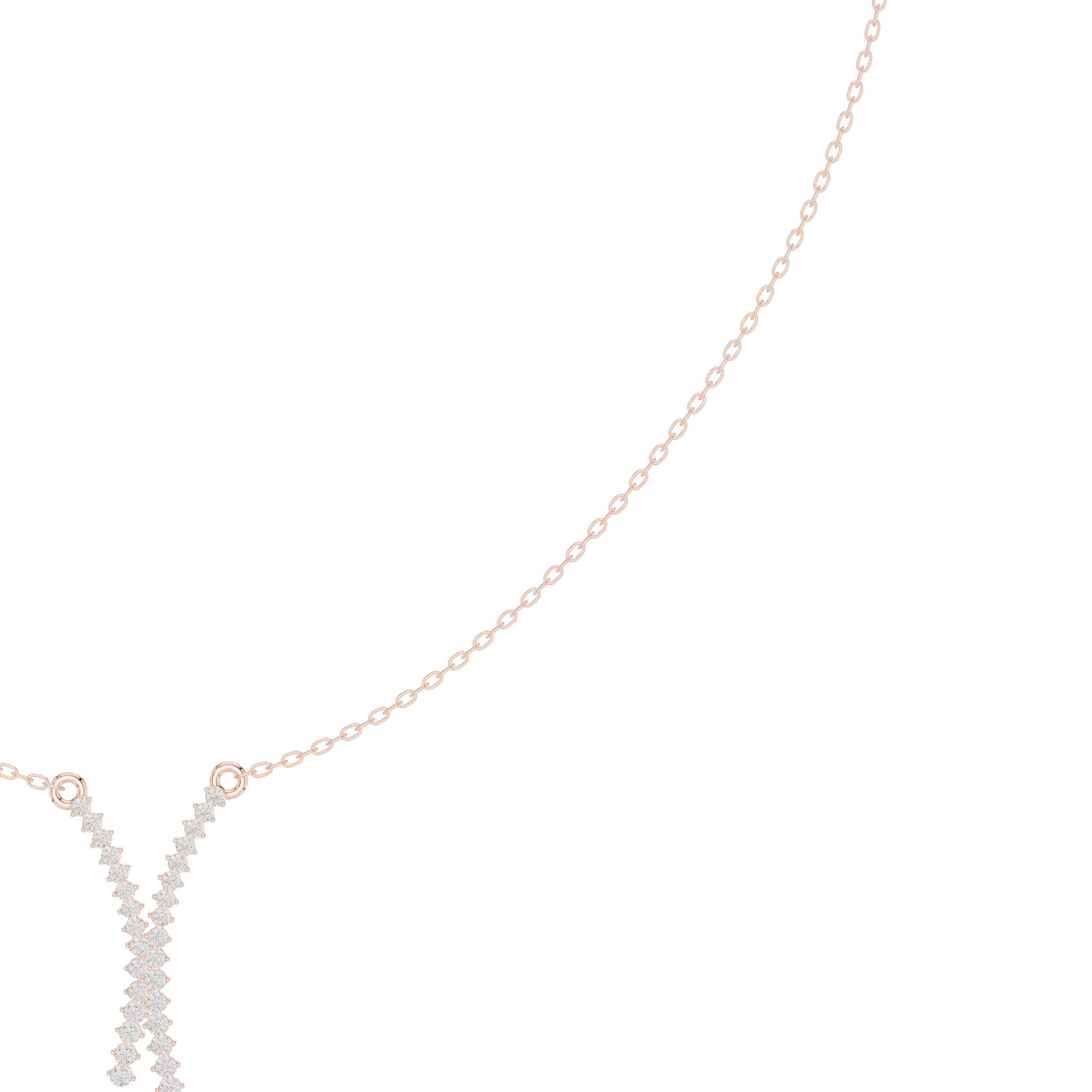 Diamond Crossed Y Drop Necklace