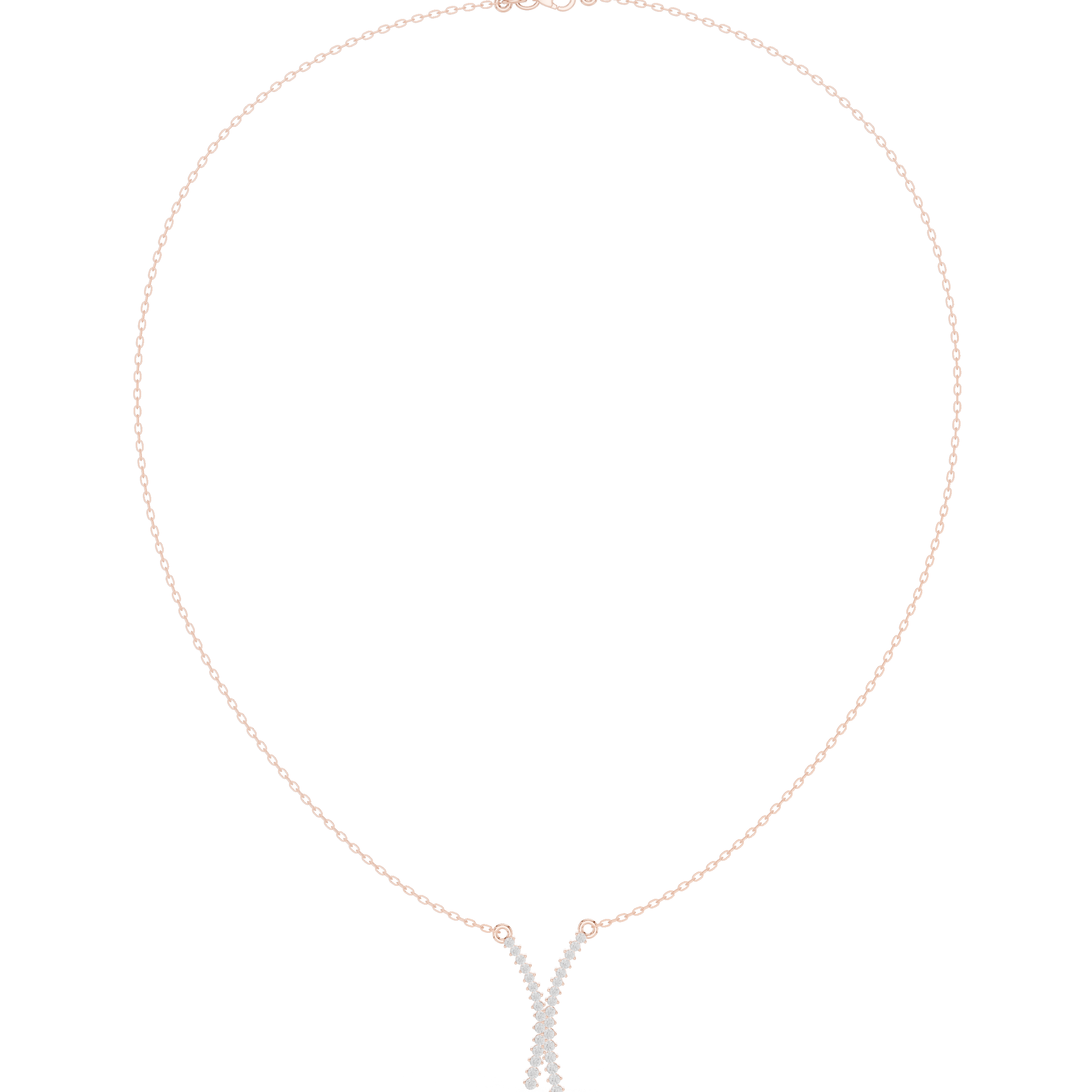 Diamond Crossed Y Drop Necklace
