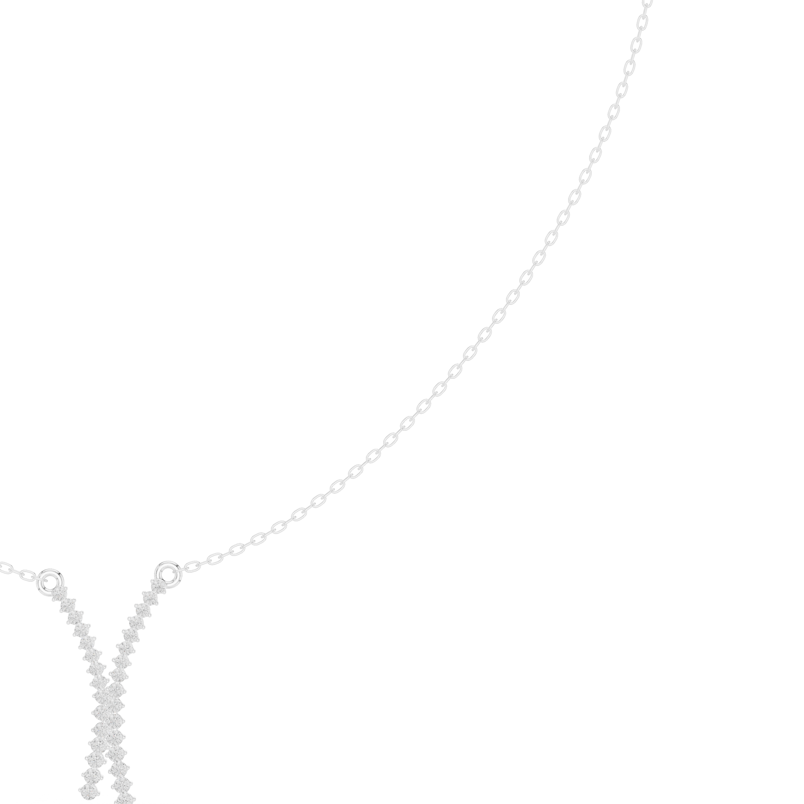 Diamond Crossed Y Drop Necklace