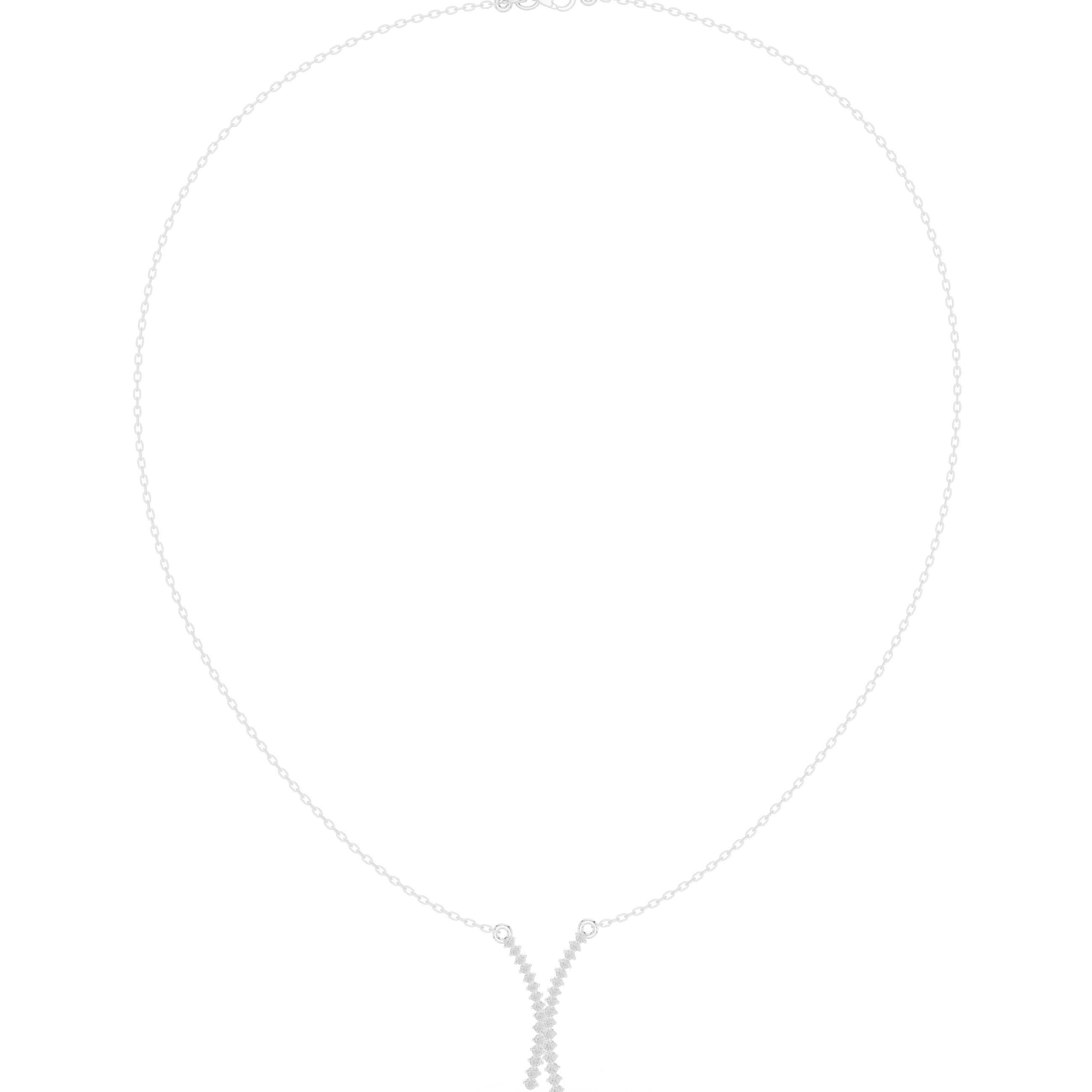 Diamond Crossed Y Drop Necklace