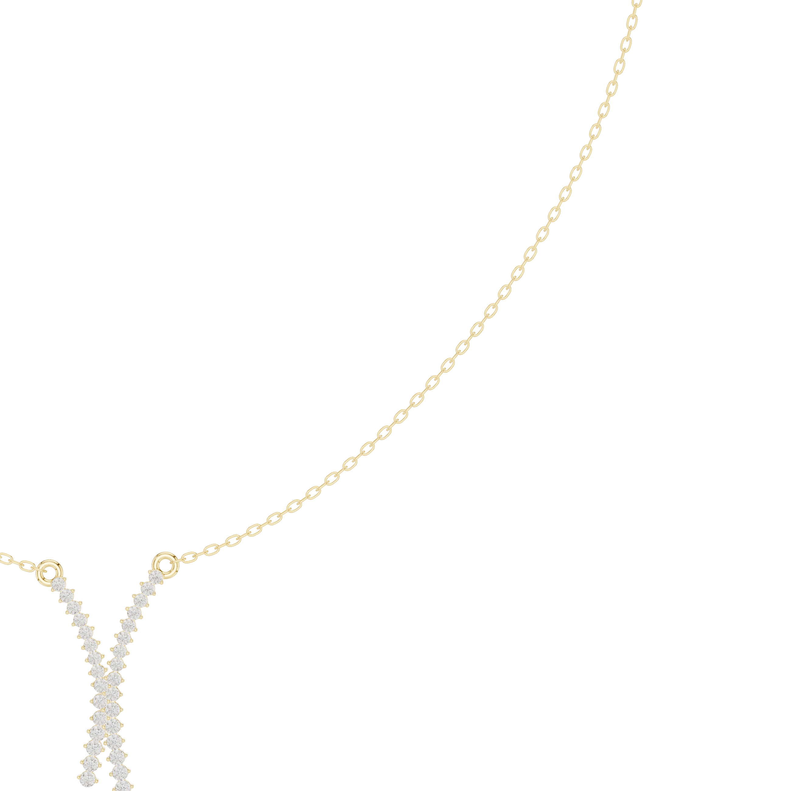 Diamond Crossed Y Drop Necklace