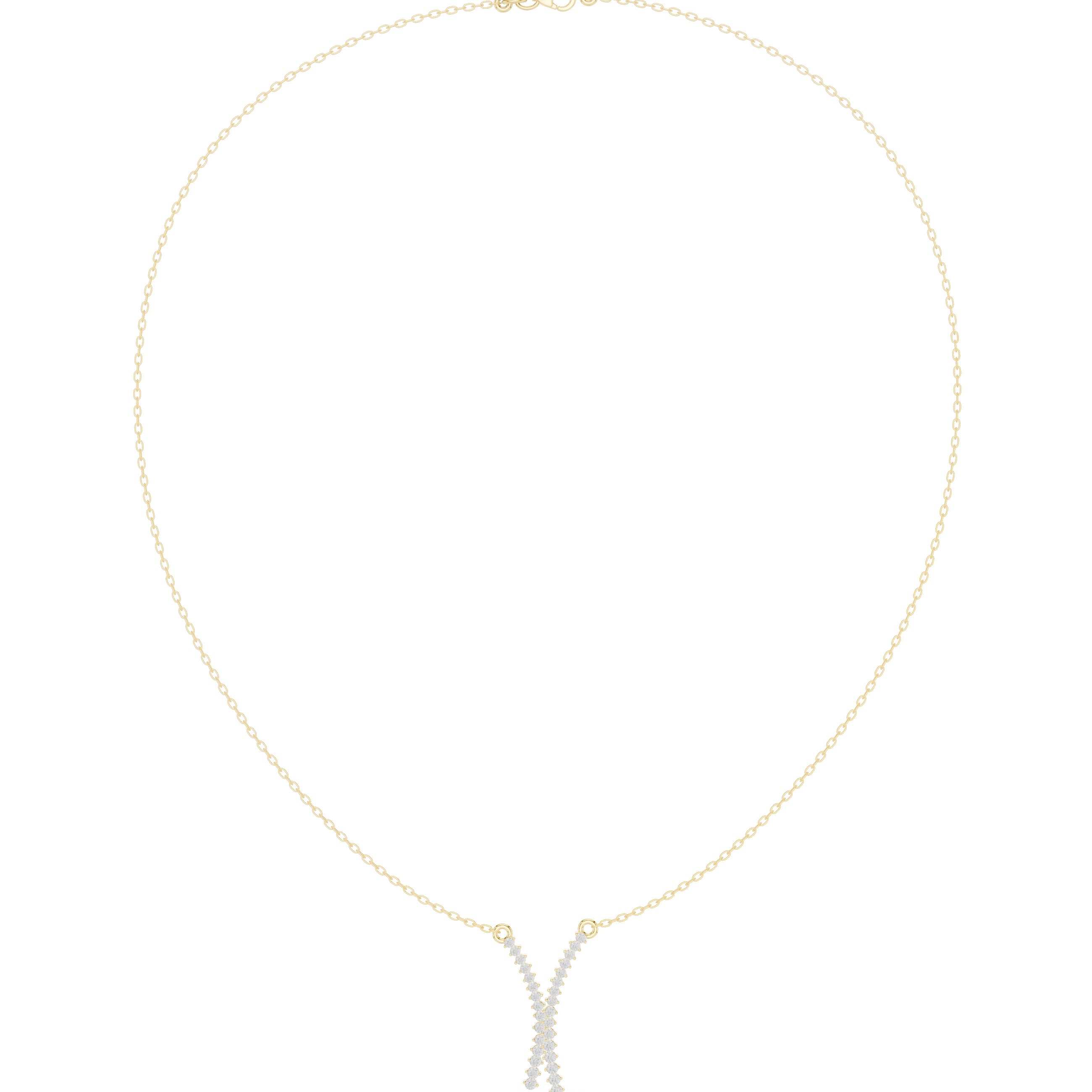 Diamond Crossed Y Drop Necklace