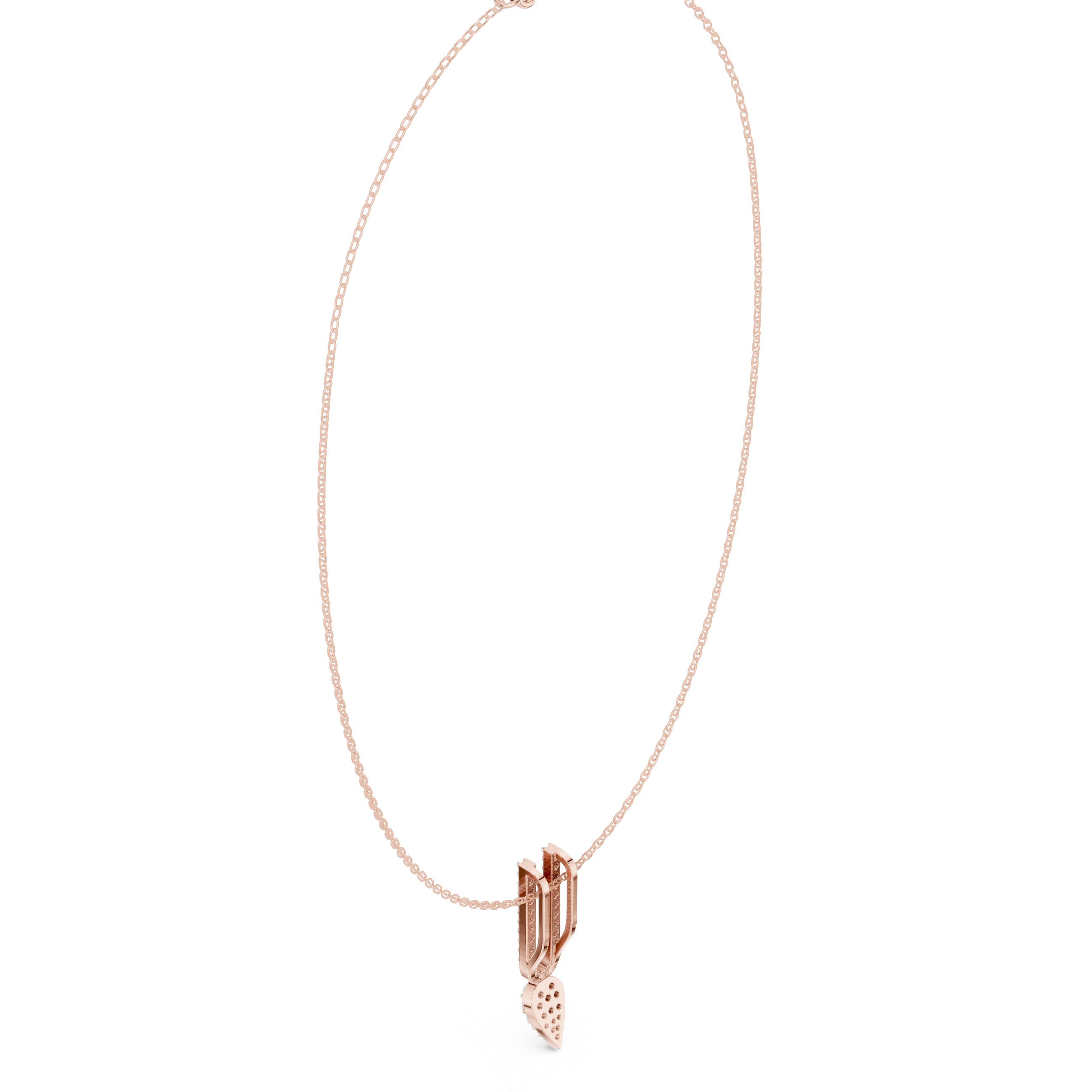Diamond U-Link Drop Necklace