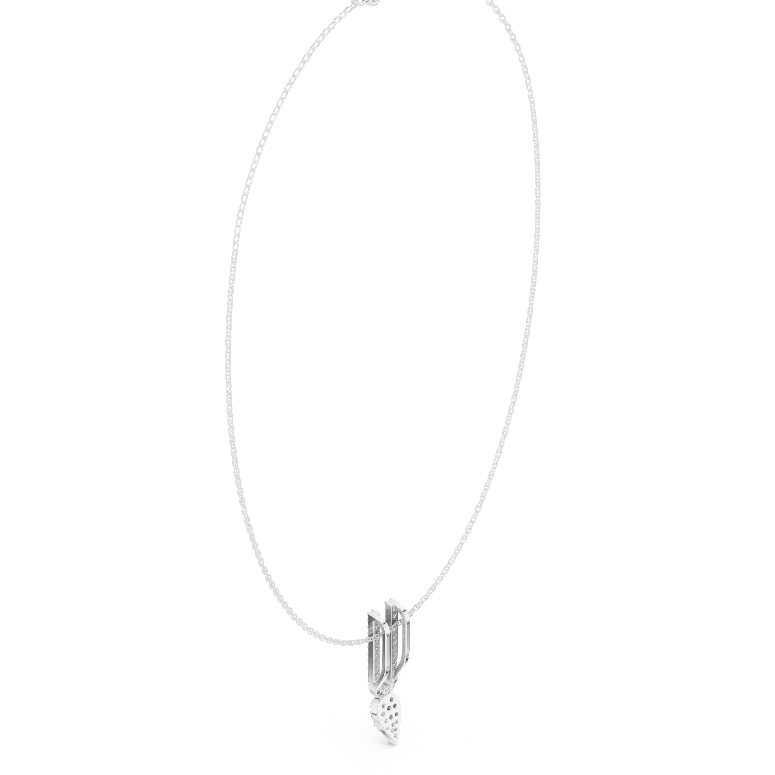 Diamond U-Link Drop Necklace