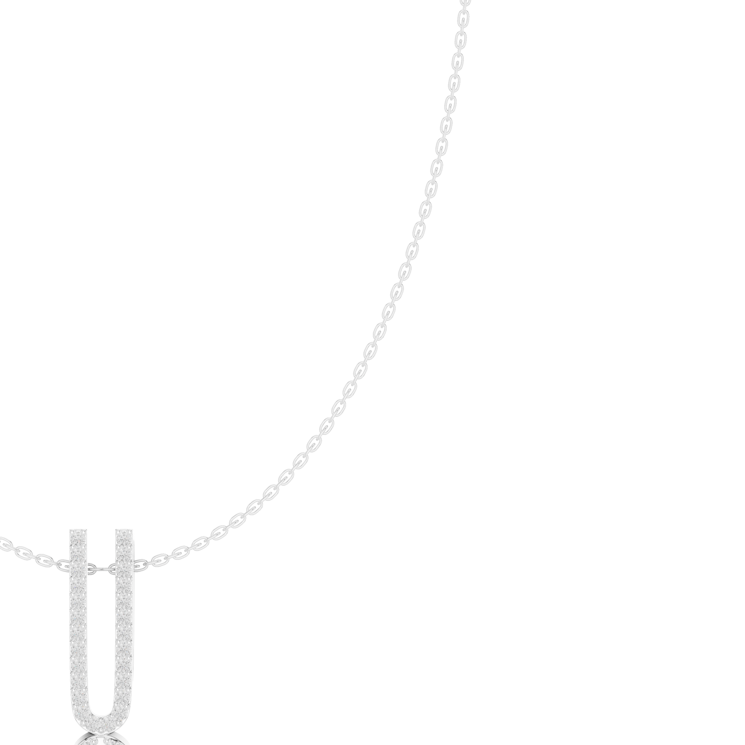 Diamond U-Link Drop Necklace