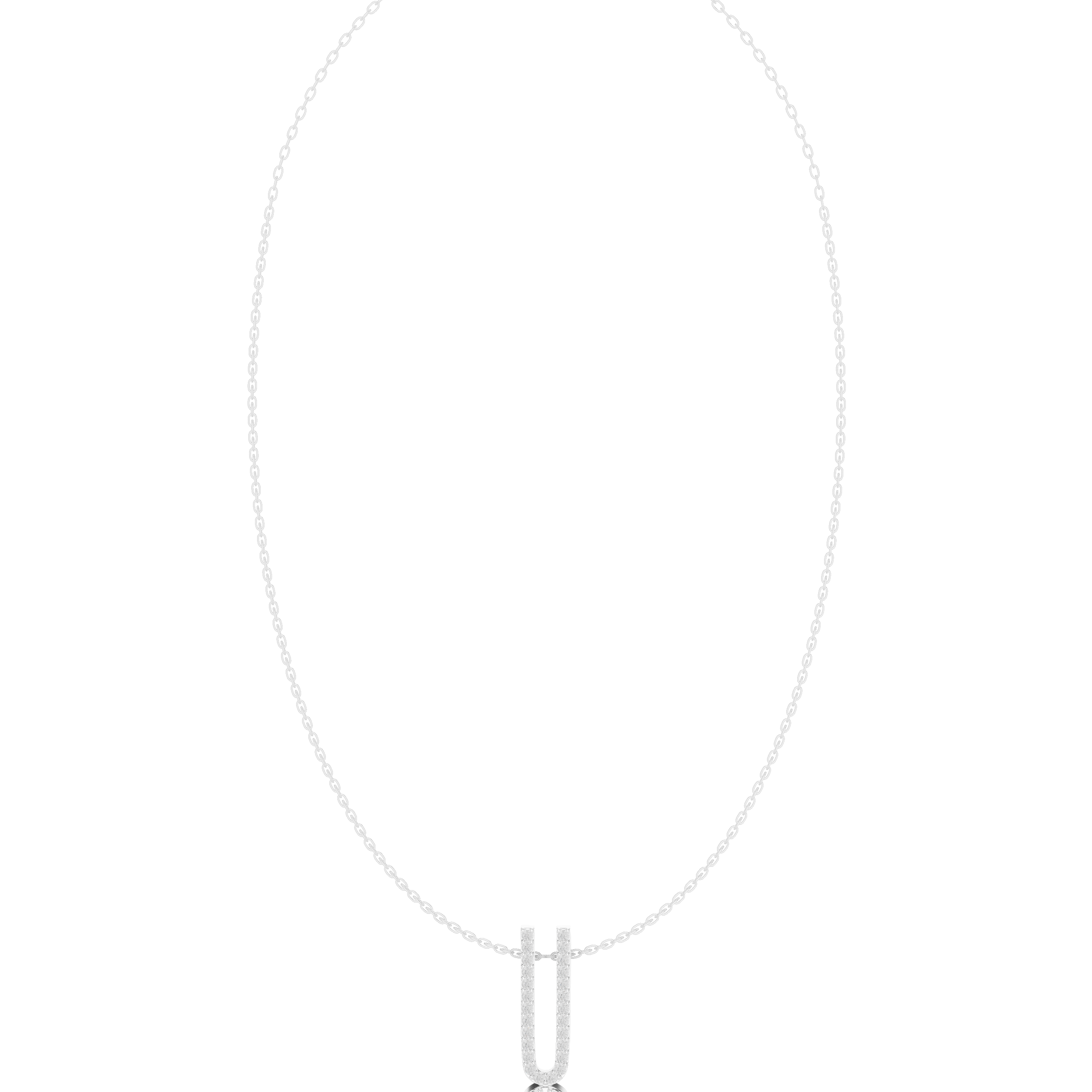 Diamond U-Link Drop Necklace