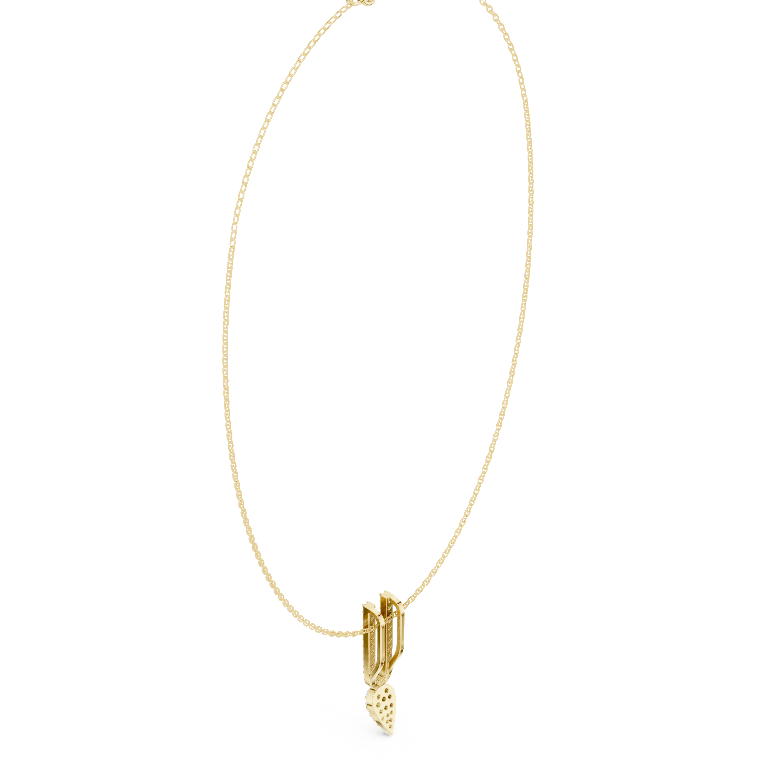 Diamond U-Link Drop Necklace