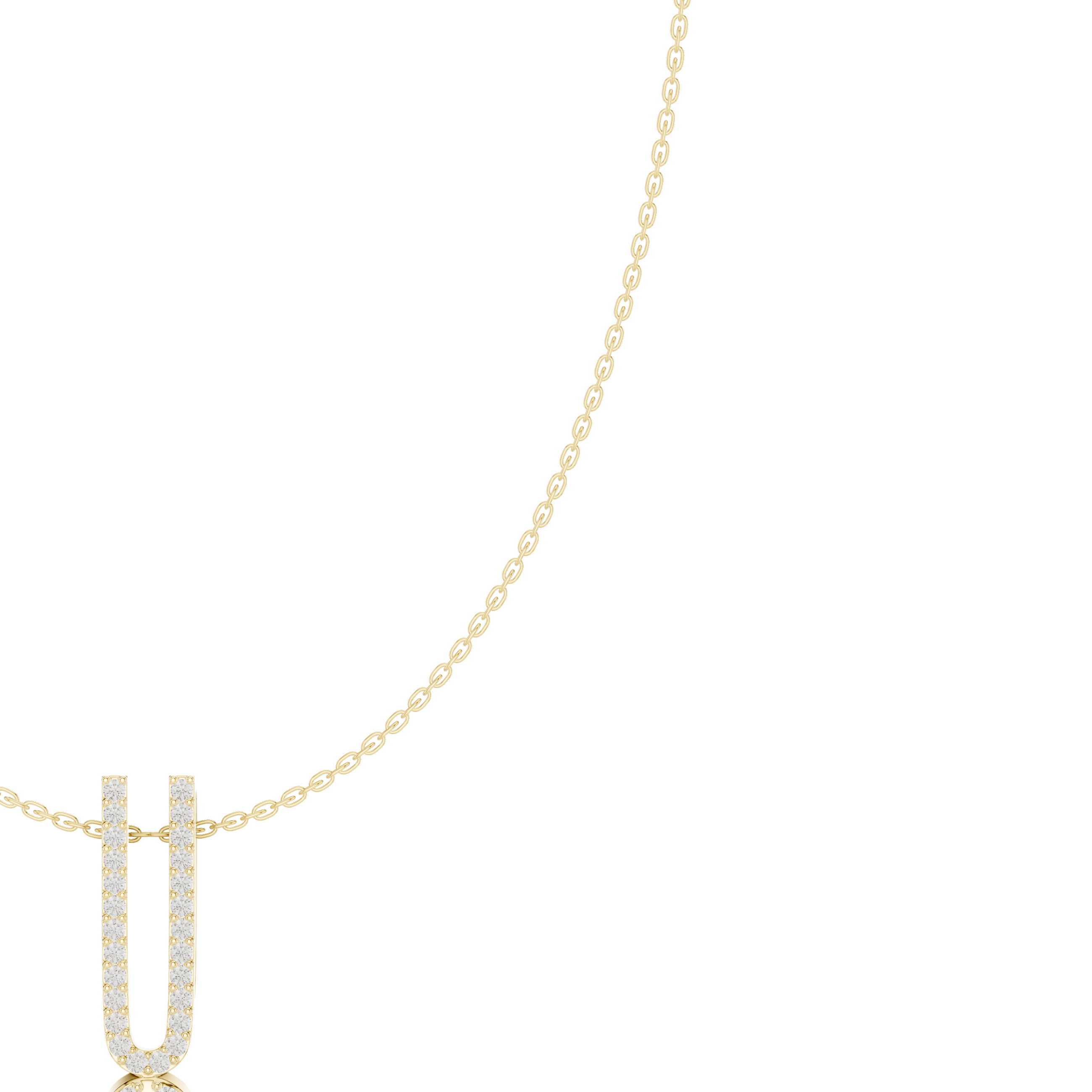 Diamond U-Link Drop Necklace