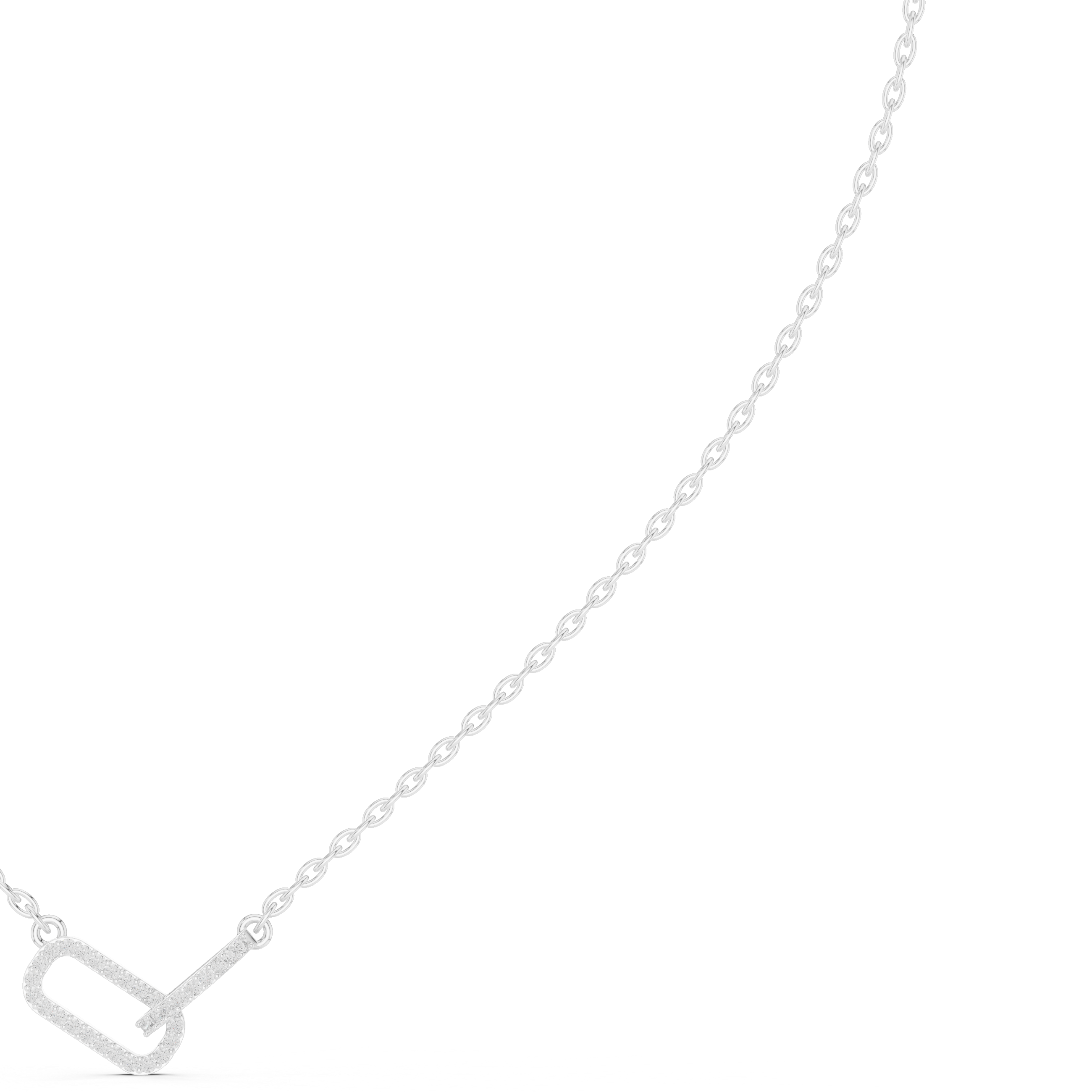 Modern Diamond Link Pendant Necklace